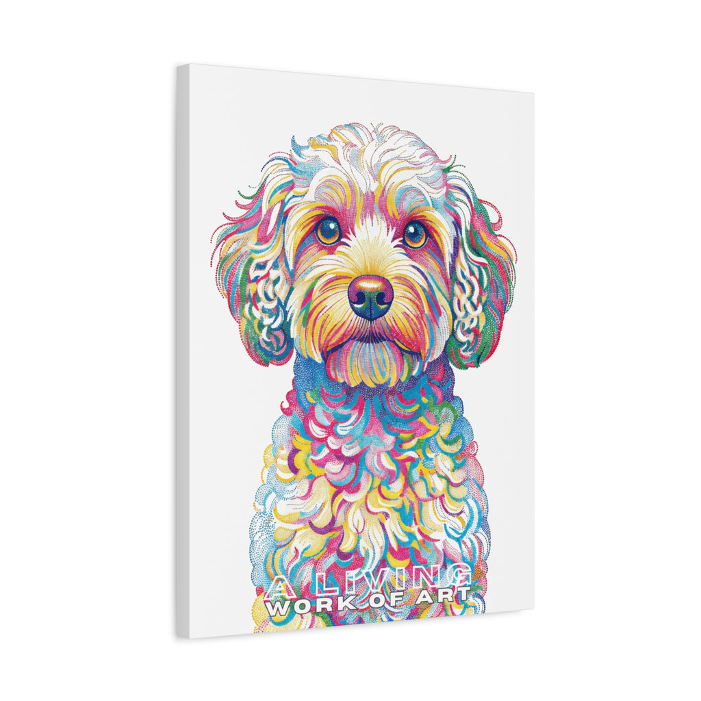 Cavapoo Canvas Wall Art | Living Work of Art Collection | Pointillism Style Print