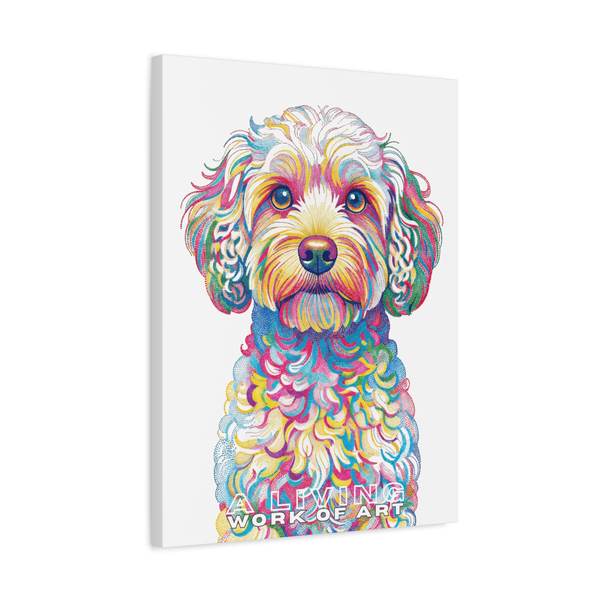 Cavapoo Canvas Wall Art | Living Work of Art Collection | Pointillism Style Print