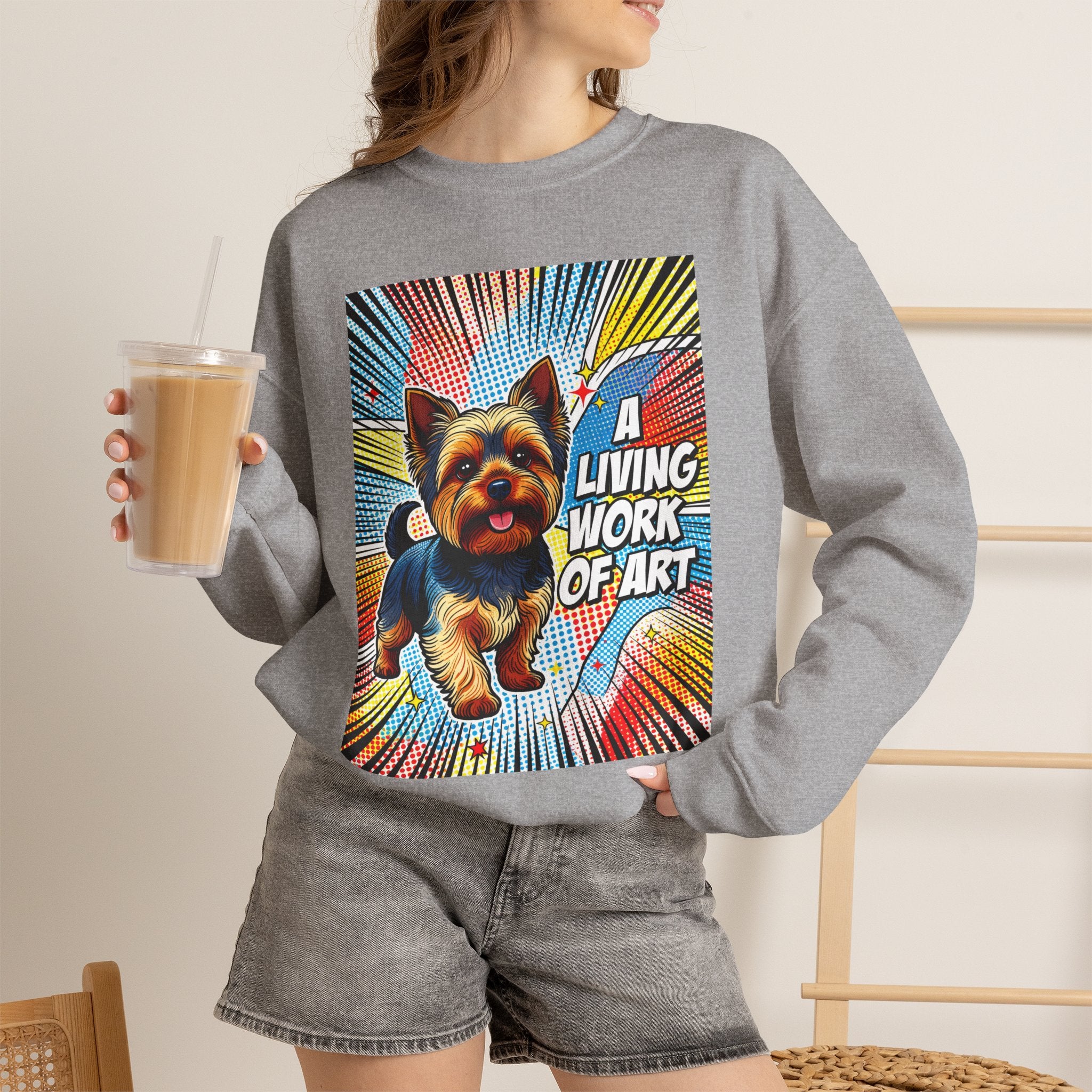 Yorkshire Terrier Sweatshirt | Living Work of Art Collection | Pop Art