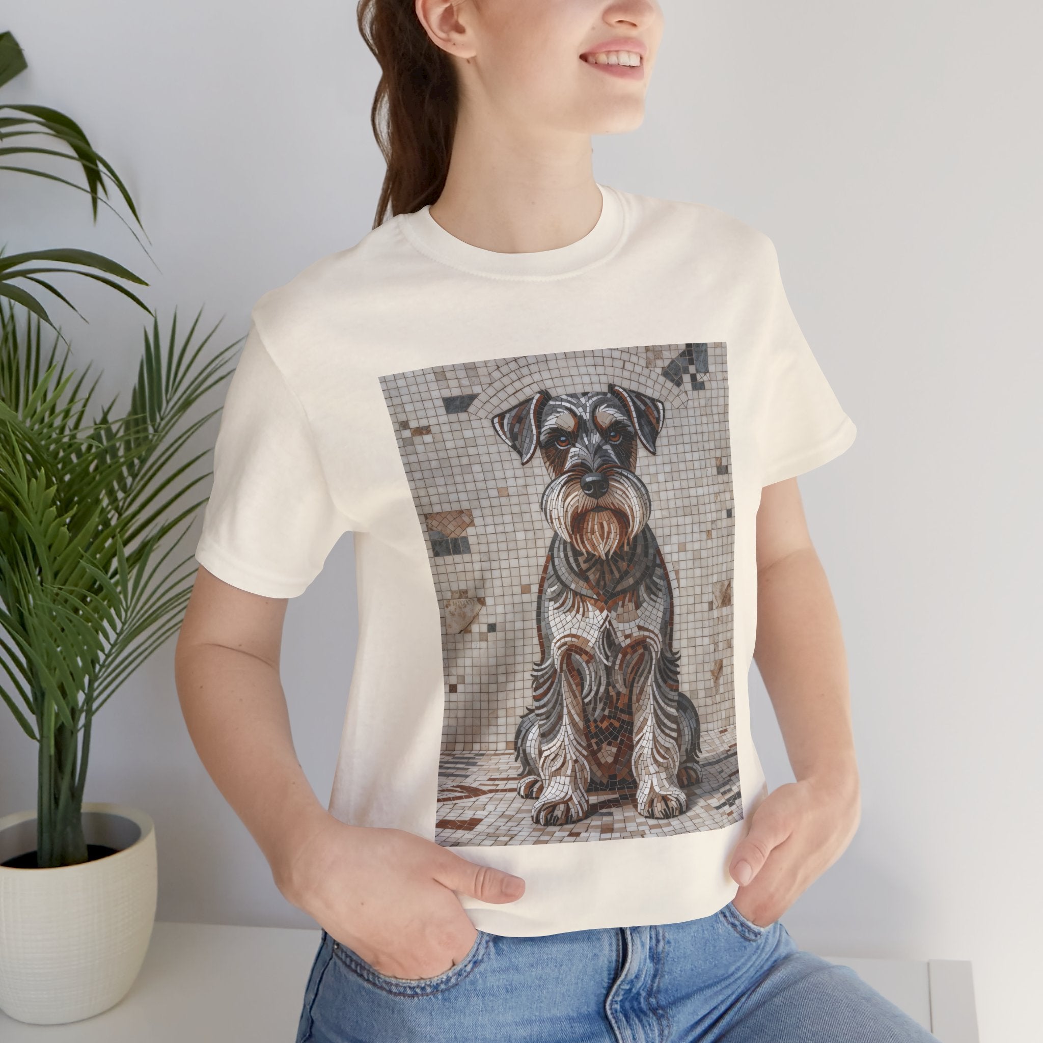 Schnauzer T Shirt | Living Work of Art Collection | Mosaic Style