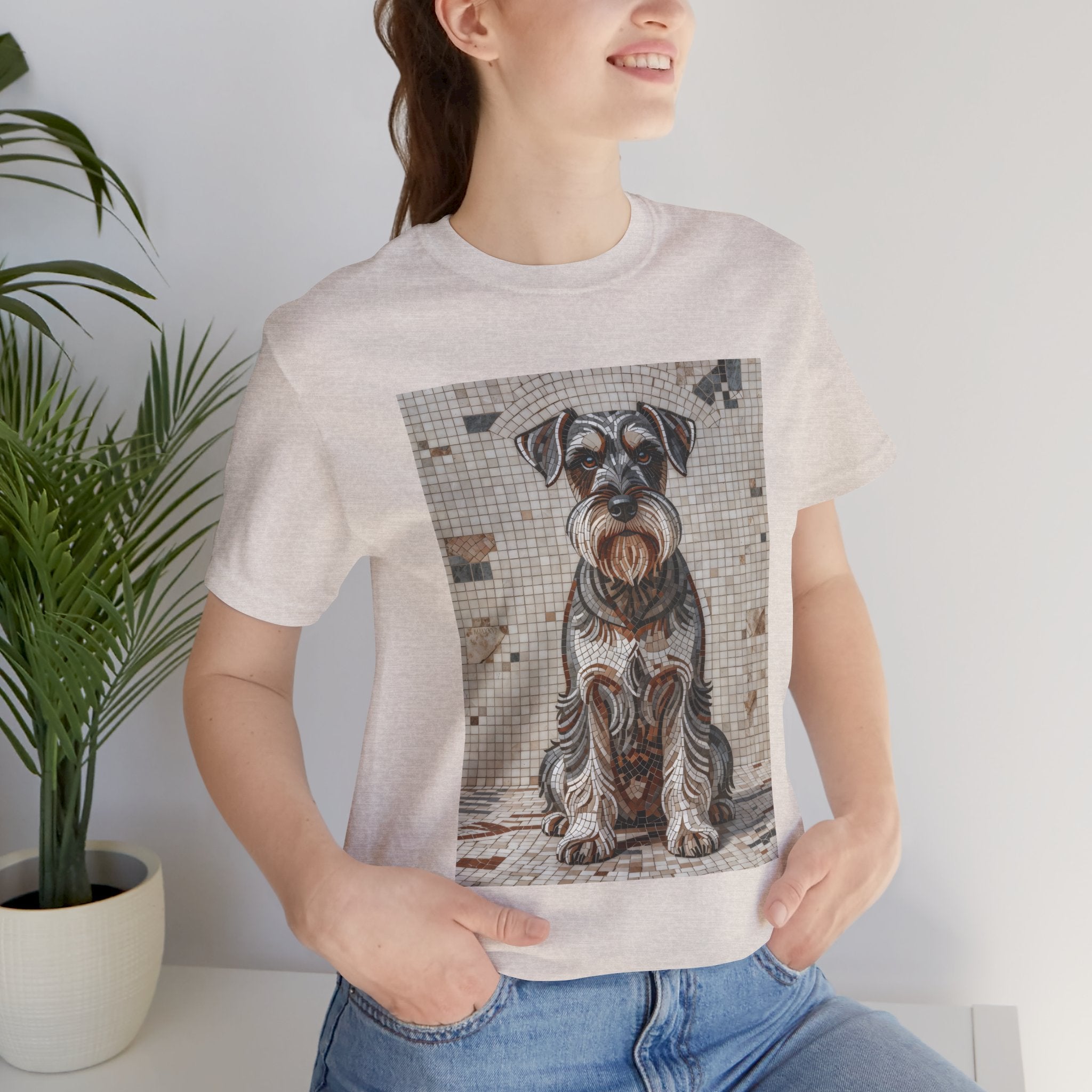 Schnauzer T Shirt | Living Work of Art Collection | Mosaic Style