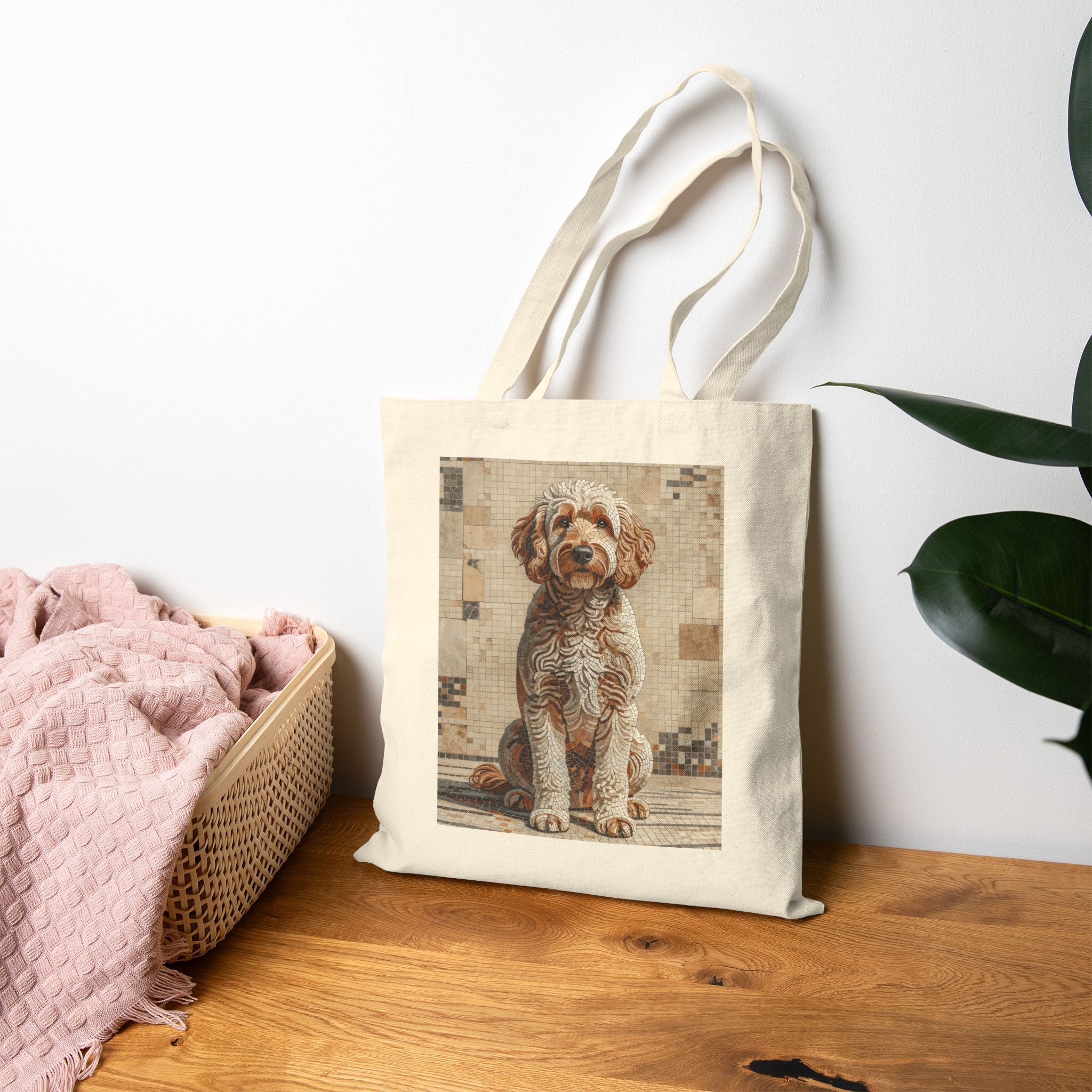 Goldendoodle Tote Bag | Living Work of Art Collection | Mosaic Style