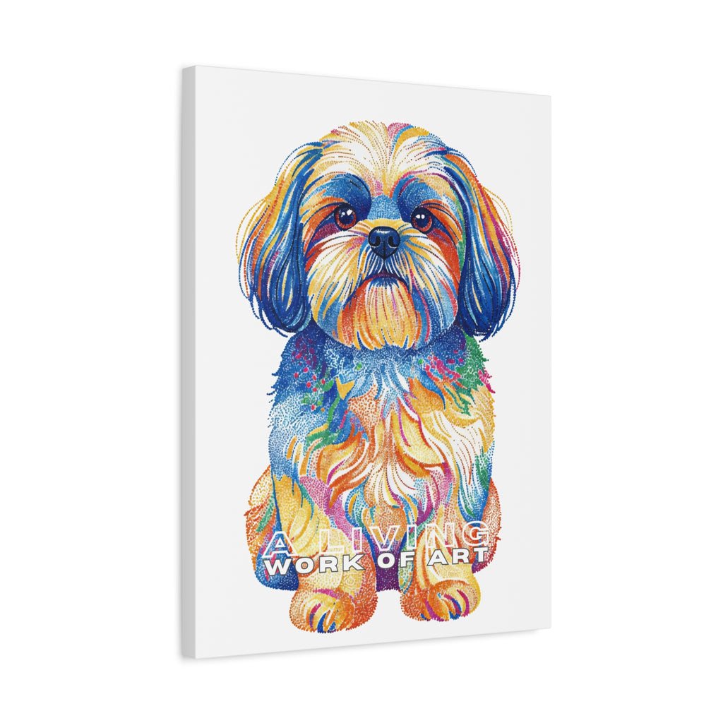 Shih Tzu Canvas Wall Art | Living Work of Art Collection | Pointillism Style Print