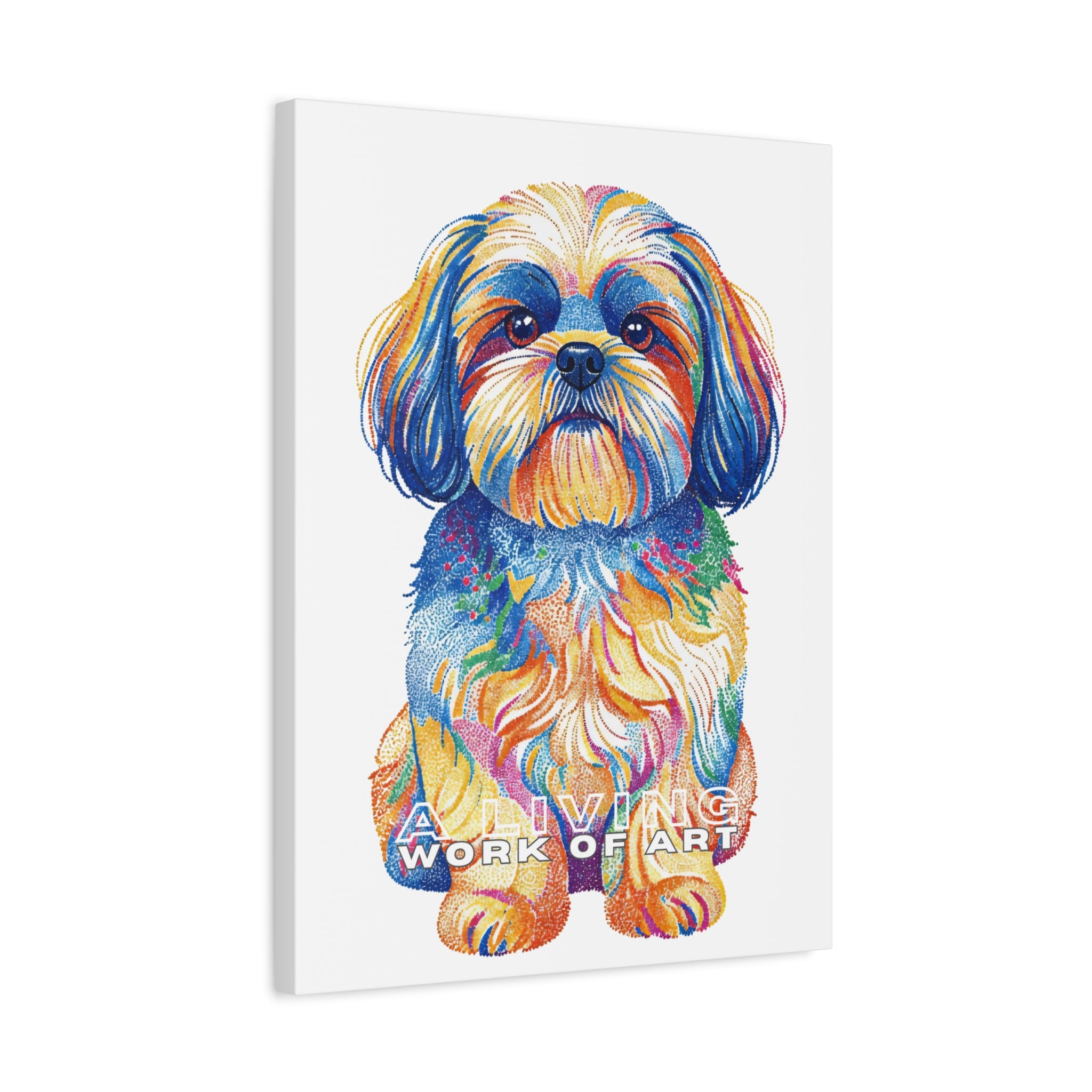 Shih Tzu Canvas Wall Art | Living Work of Art Collection | Pointillism Style Print
