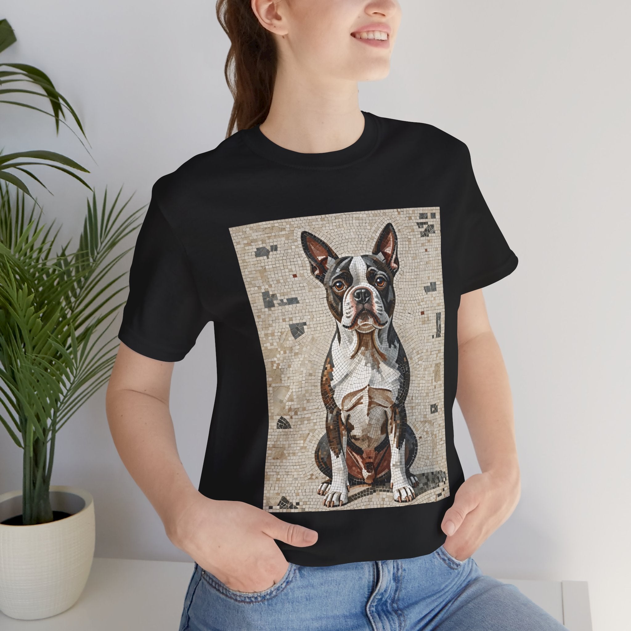 Boston Terrier T Shirt | Living Work of Art Collection | Mosaic Style