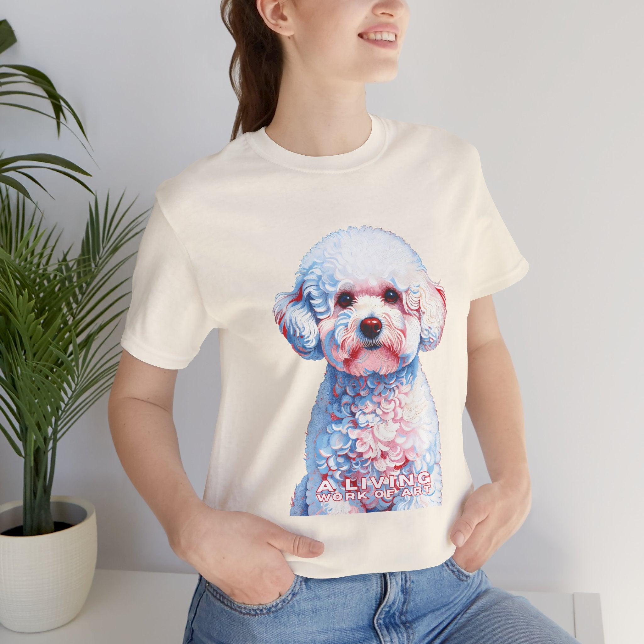 Bichon Frise T Shirt | Living Work of Art Collection | Pointillism Style