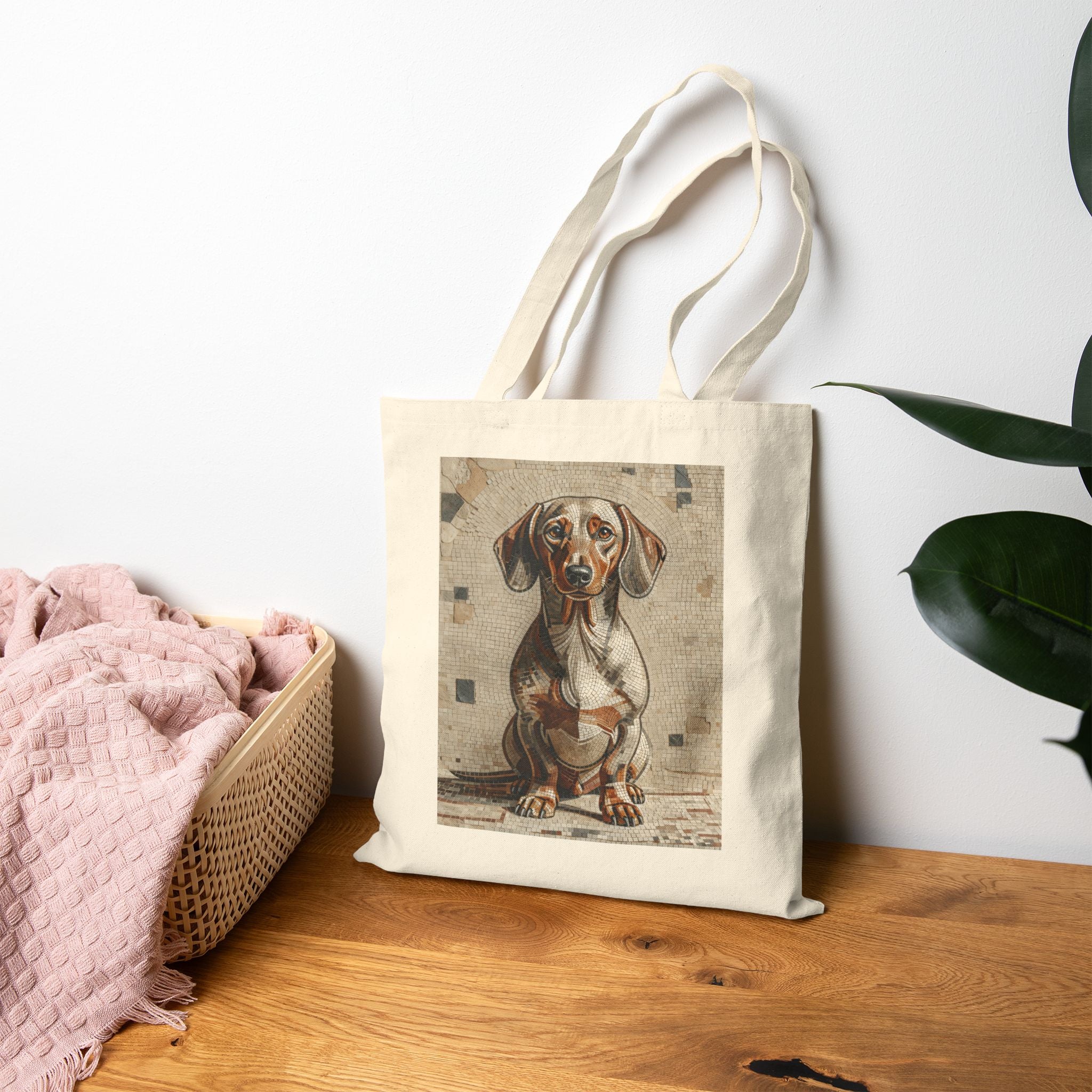 Dachshund Tote Bag | Living Work of Art Collection | Mosaic Style