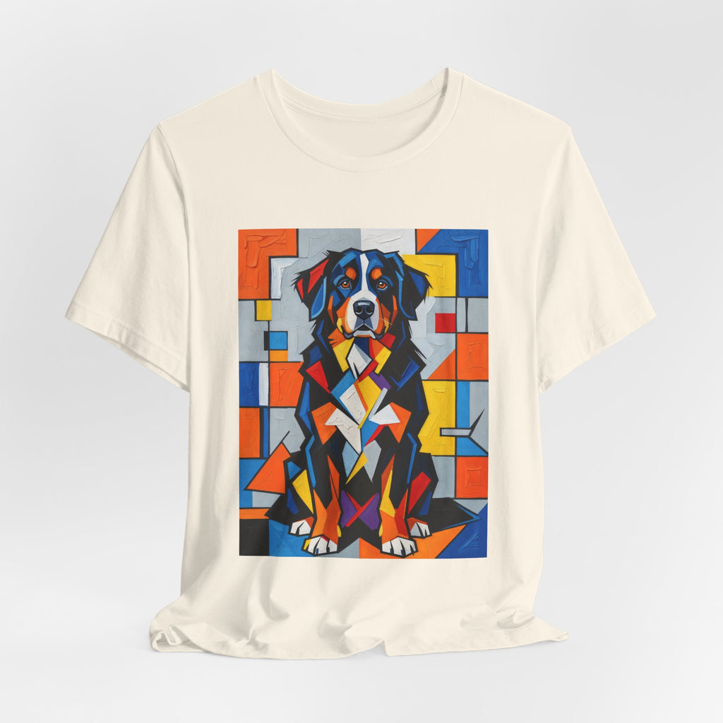Bernese Mountain Dog T Shirt | Living Work of Art Collection | Cubist Style