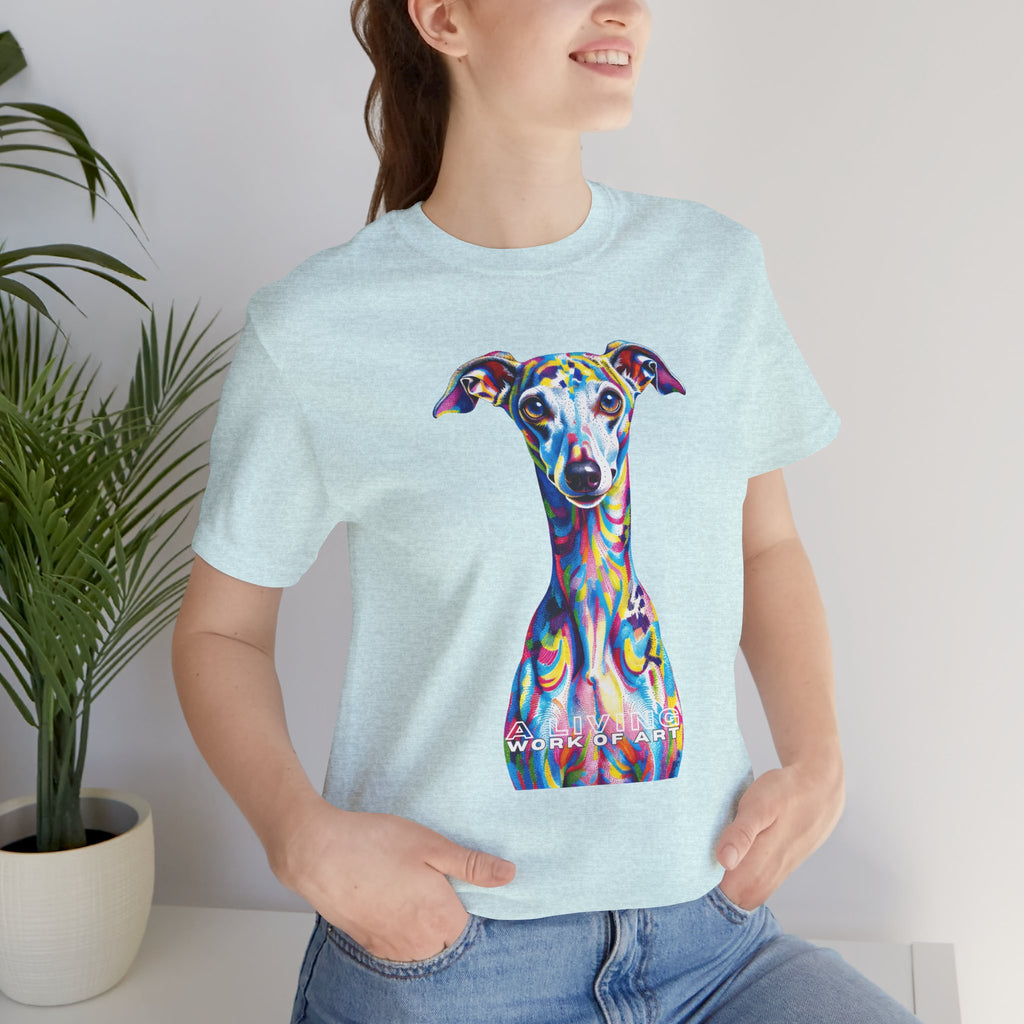 Italian Greyhound T Shirt | Living Work of Art Collection | Pointillism Style