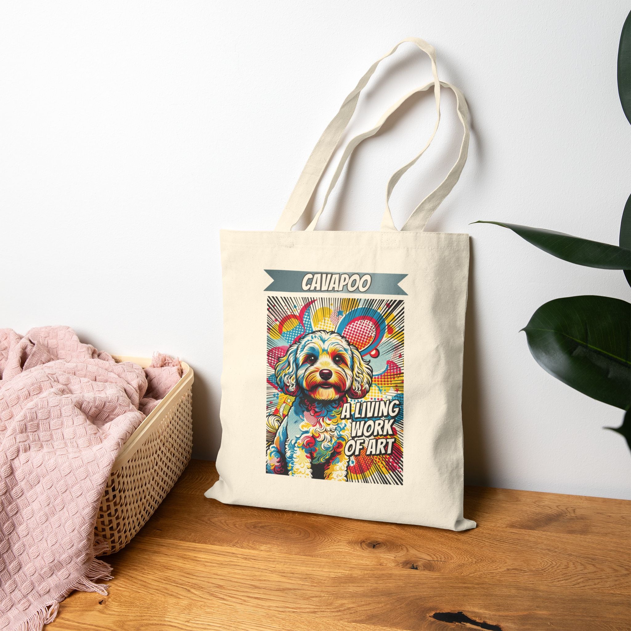 Cavapoo Tote Bag | Living Work of Art Collection | Pop Art