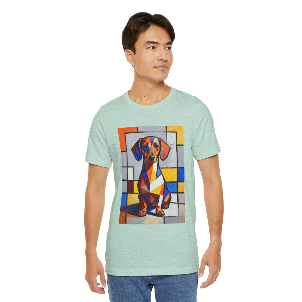 Dachshund T Shirt | Living Work of Art Collection | Cubist Style