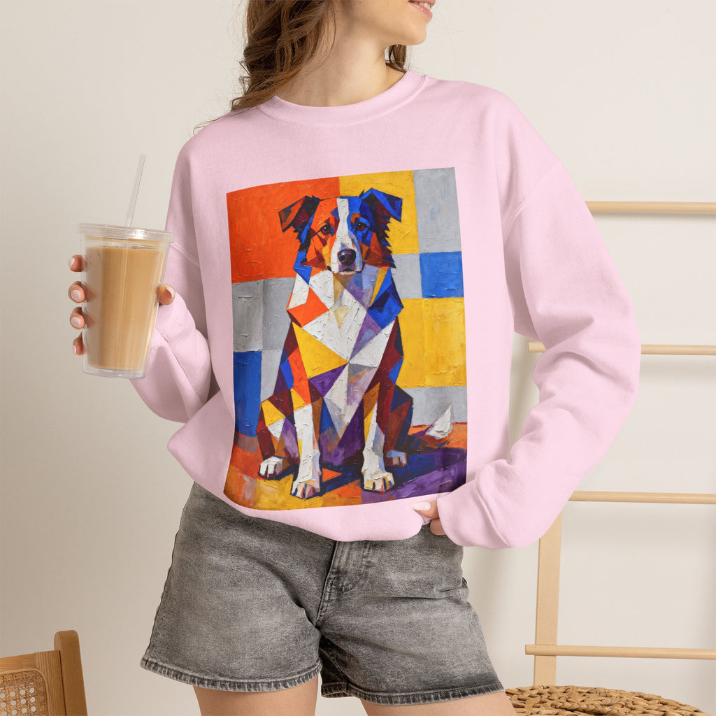 Australian Shepherd Sweatshirt | Living Work of Art Collection | Cubist Style