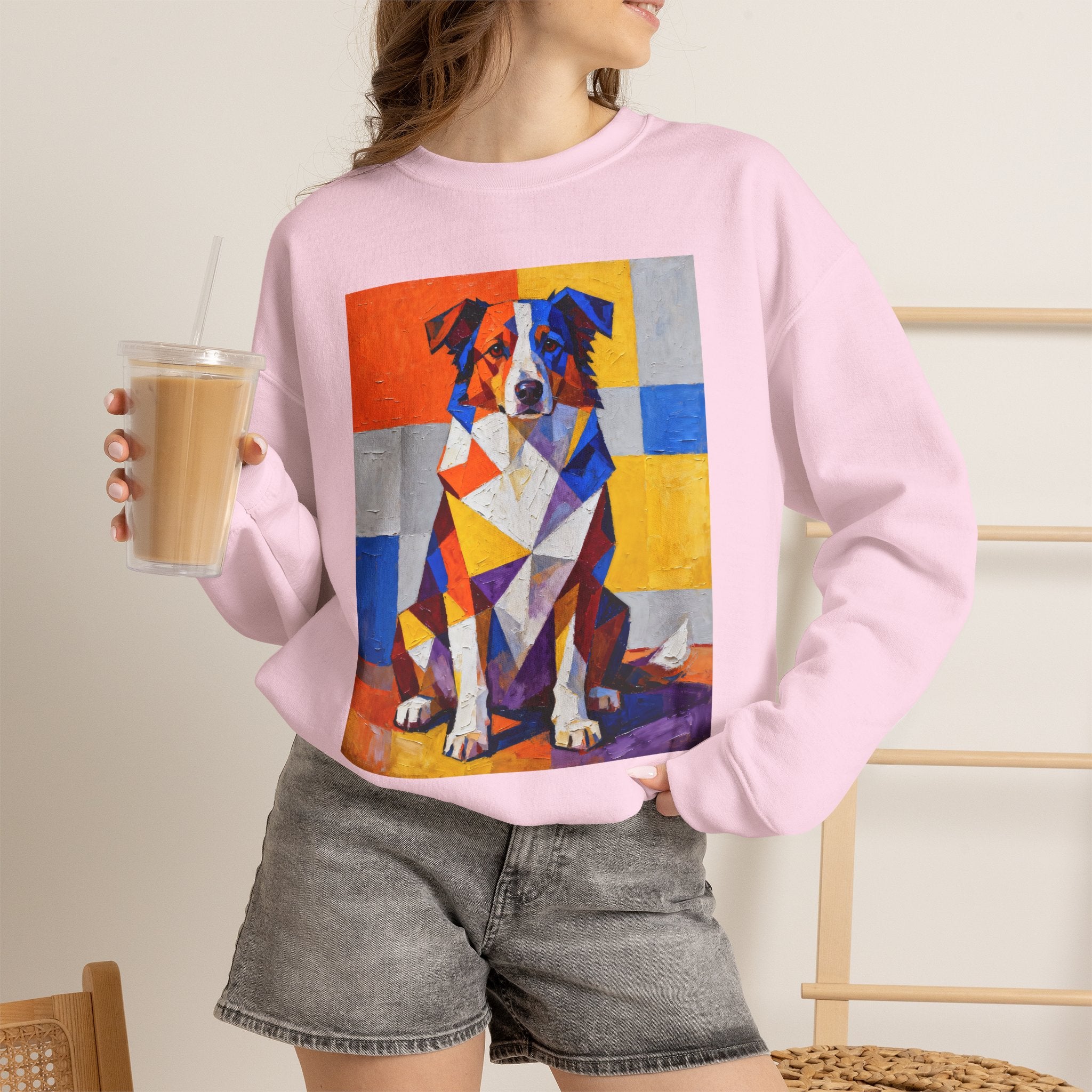 Australian Shepherd Sweatshirt | Living Work of Art Collection | Cubist Style