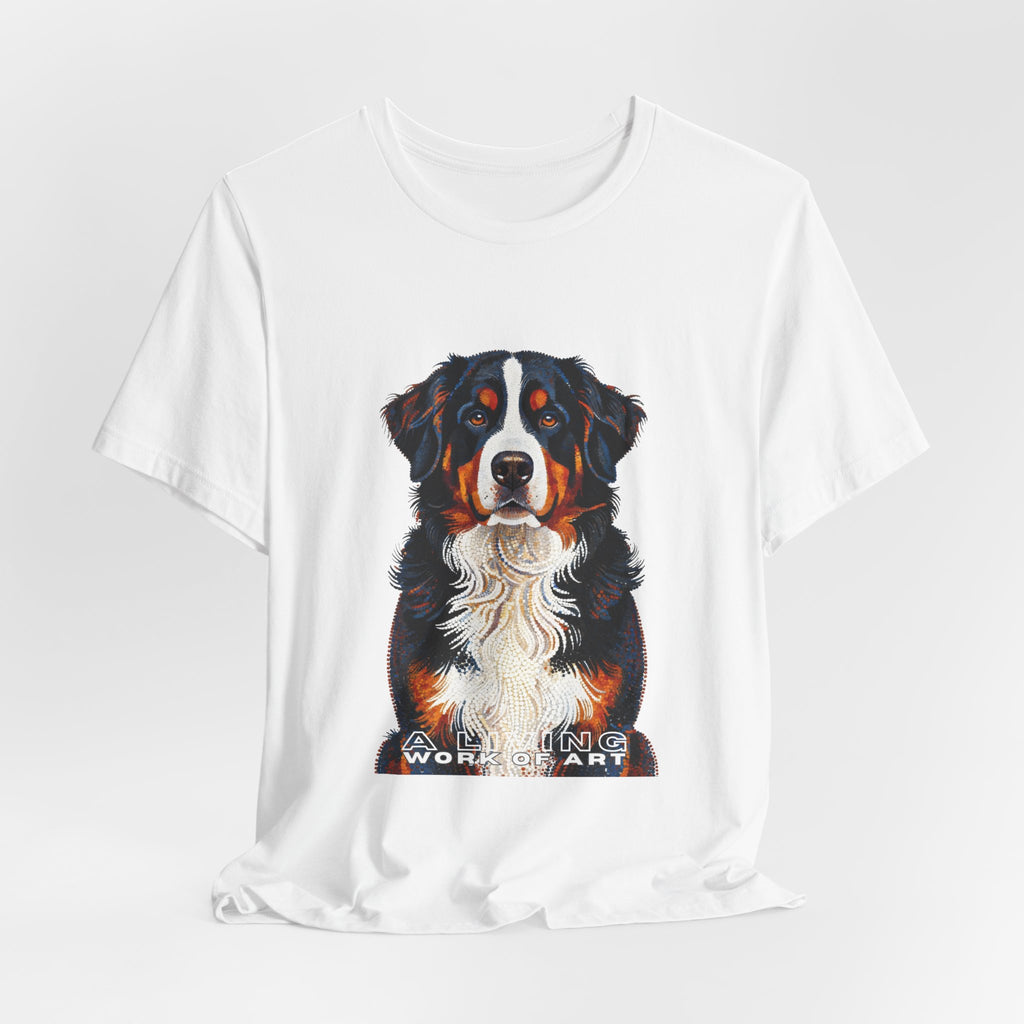 Bernese Mountain Dog T Shirt | Living Work of Art Collection | Pointillism Style