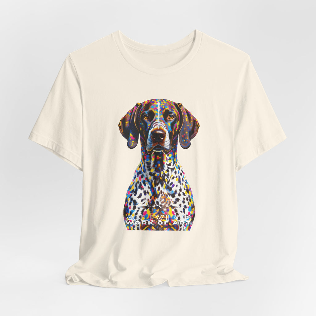 German Shorthaired Pointer T Shirt | Living Work of Art Collection | Pointillism Style