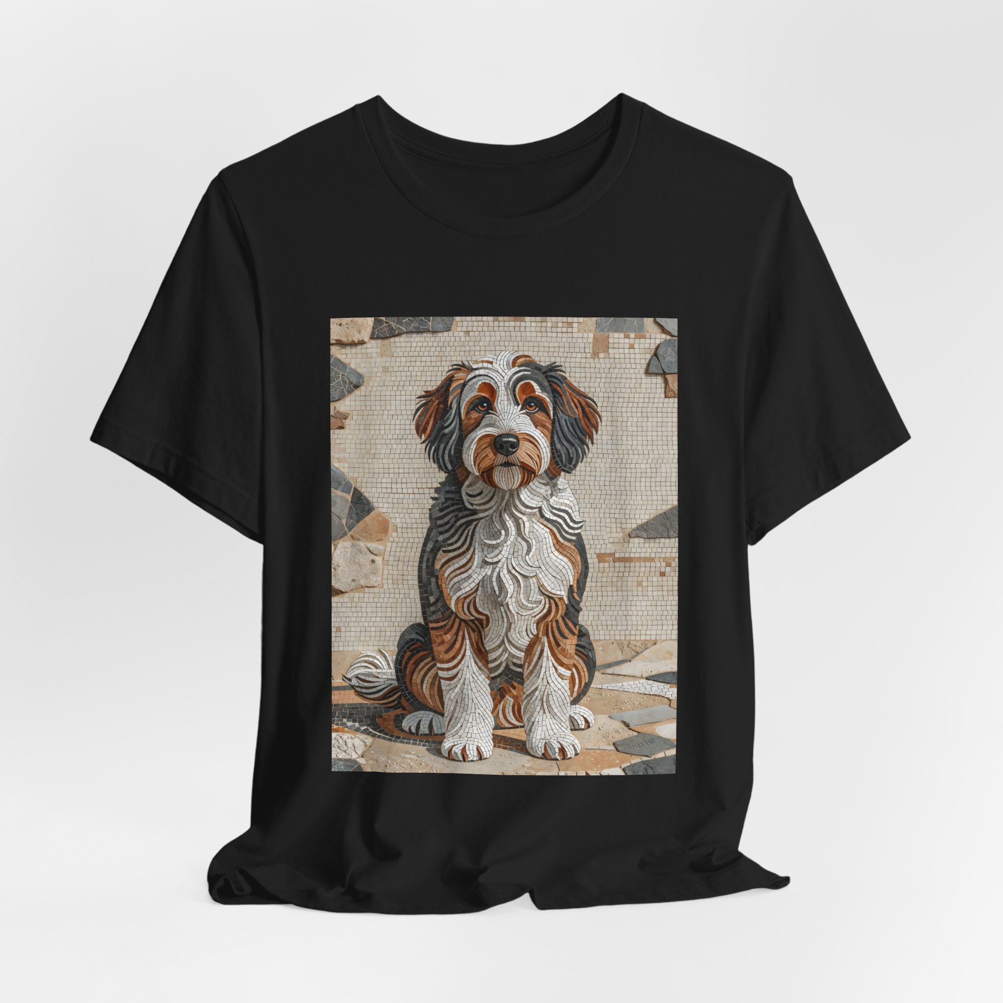 Bernedoodle T Shirt | Living Work of Art Collection | Mosaic Style