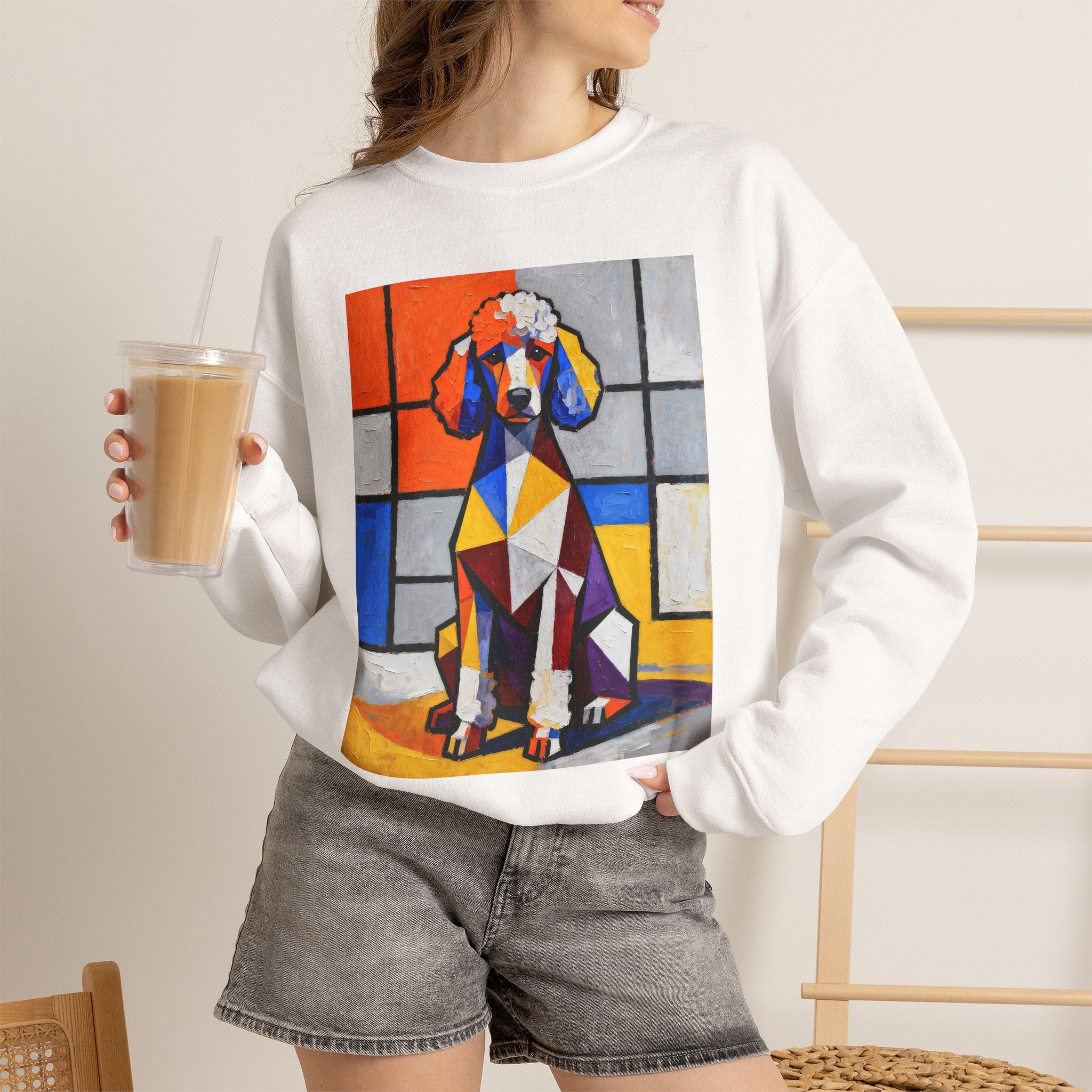 Poodle Sweatshirt | Living Work of Art Collection | Cubist Style