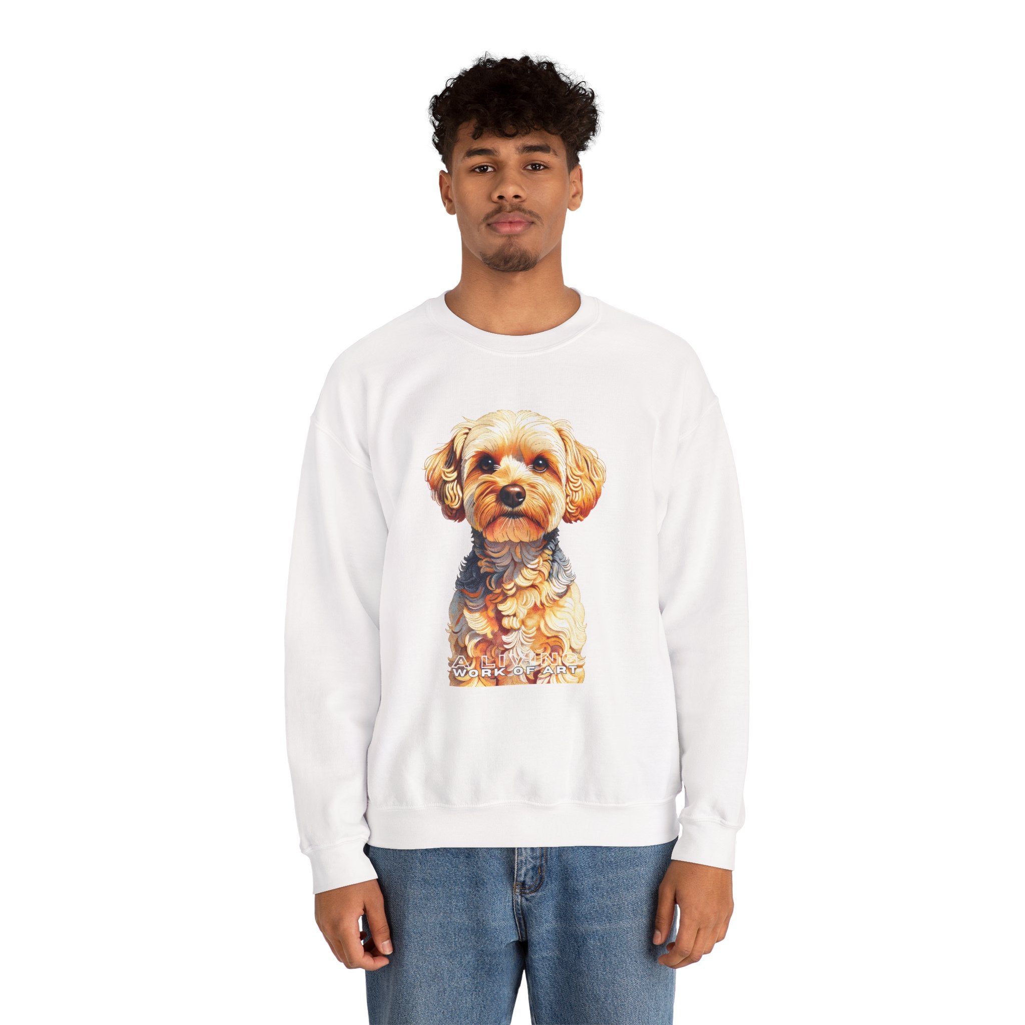 Yorkipoo Sweatshirt | Living Work of Art Collection | Pointillism Style