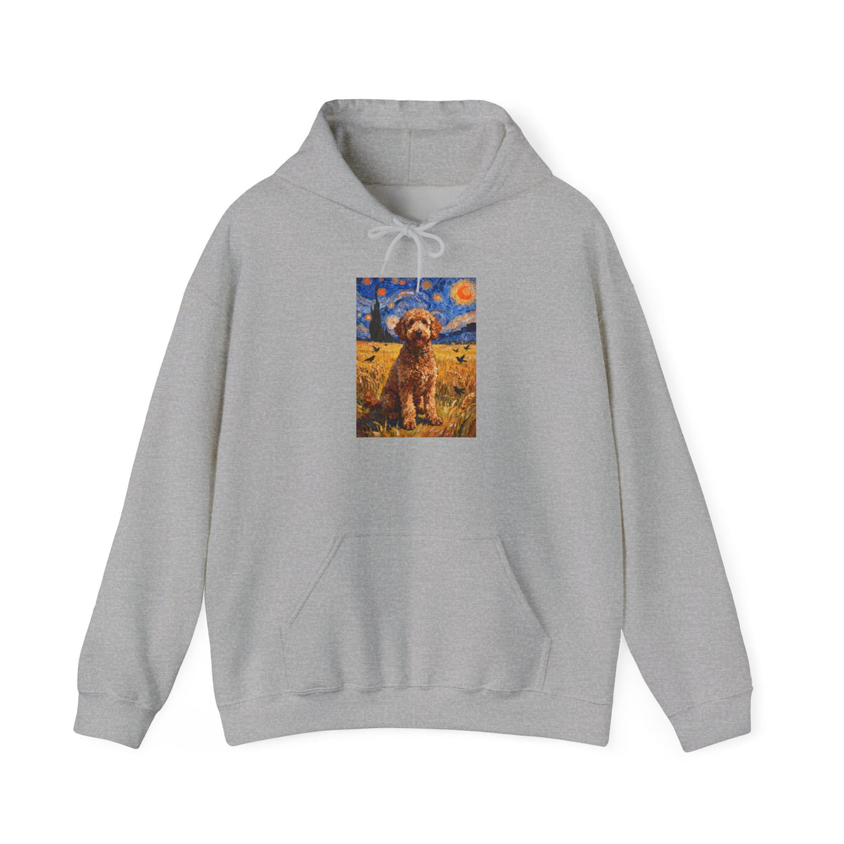 Goldendoodle In A Field Hoodie | Living Work of Art Collection | Van Gogh Style