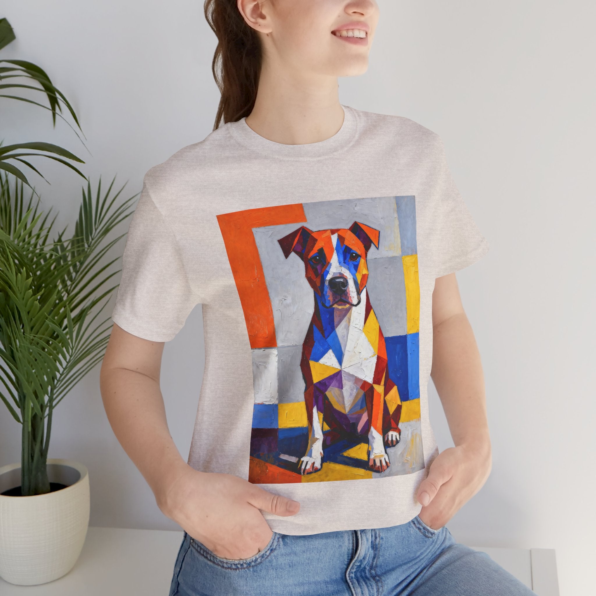 Staffordshire Bull Terrier T Shirt | Living Work of Art Collection | Cubist Style