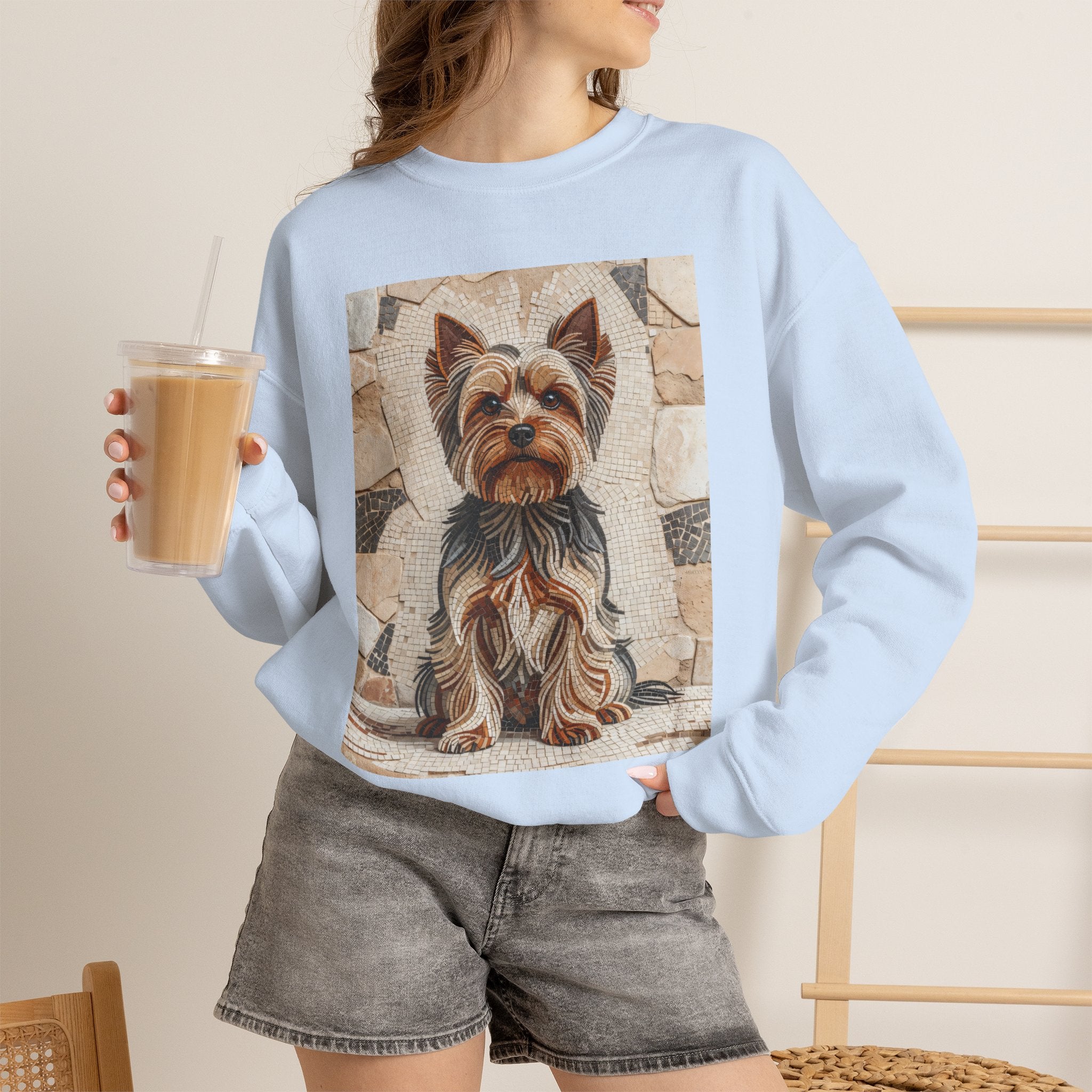 Yorkshire Terrier Sweatshirt | Living Work of Art Collection | Mosaic Style