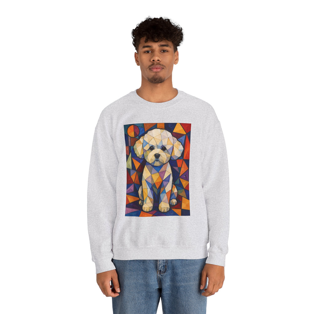 Bichon Frise Sweatshirt | Living Work of Art Collection | Cubist Style