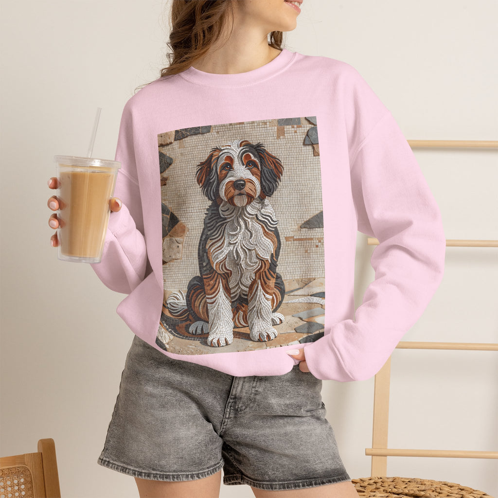 Bernedoodle Sweatshirt | Living Work of Art Collection | Mosaic Style