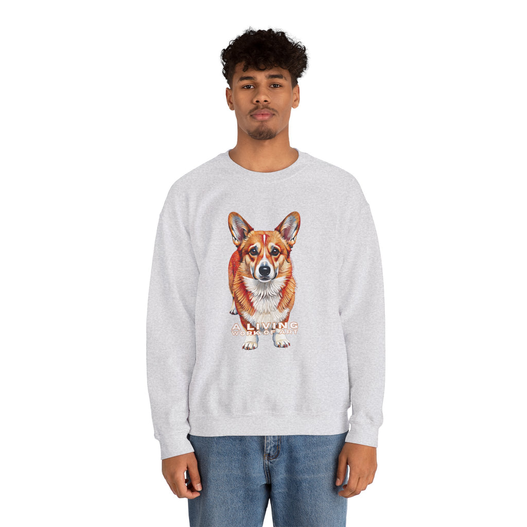 Corgi Sweatshirt | Living Work of Art Collection | Pointillism Style