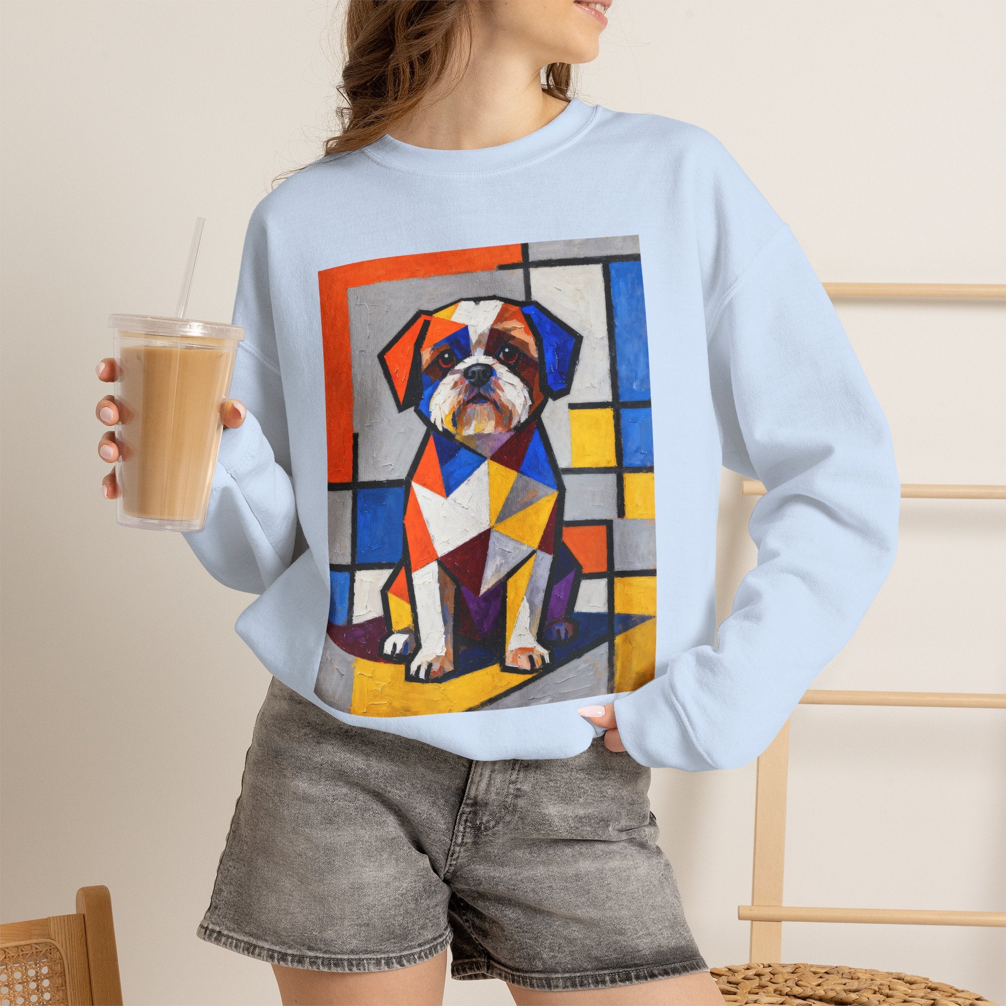Shih Tzu Sweatshirt | Living Work of Art Collection | Cubist Style