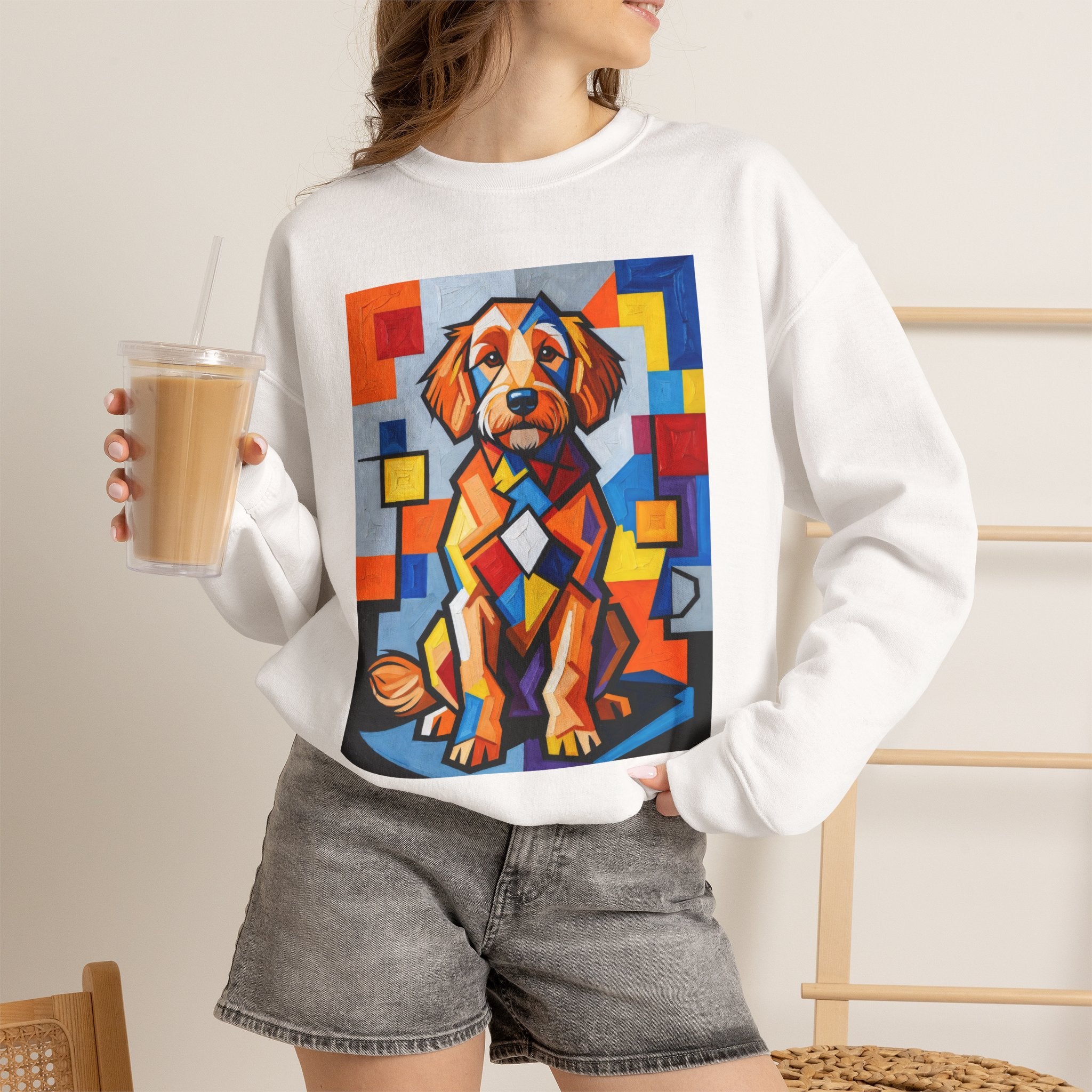 Goldendoodle Sweatshirt | Living Work of Art Collection | Cubist Style