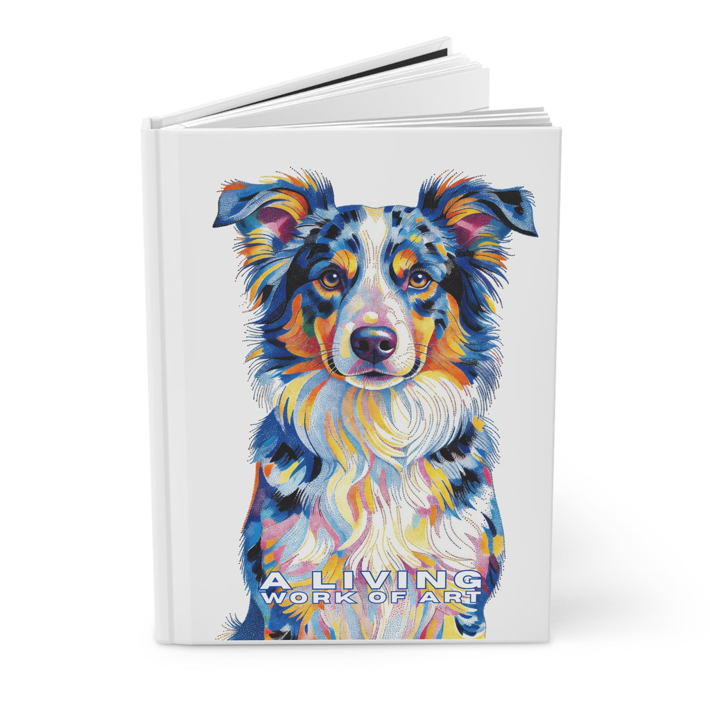 Australian Shepherd Notebook | Living Work of Art Collection | Pointillism Style