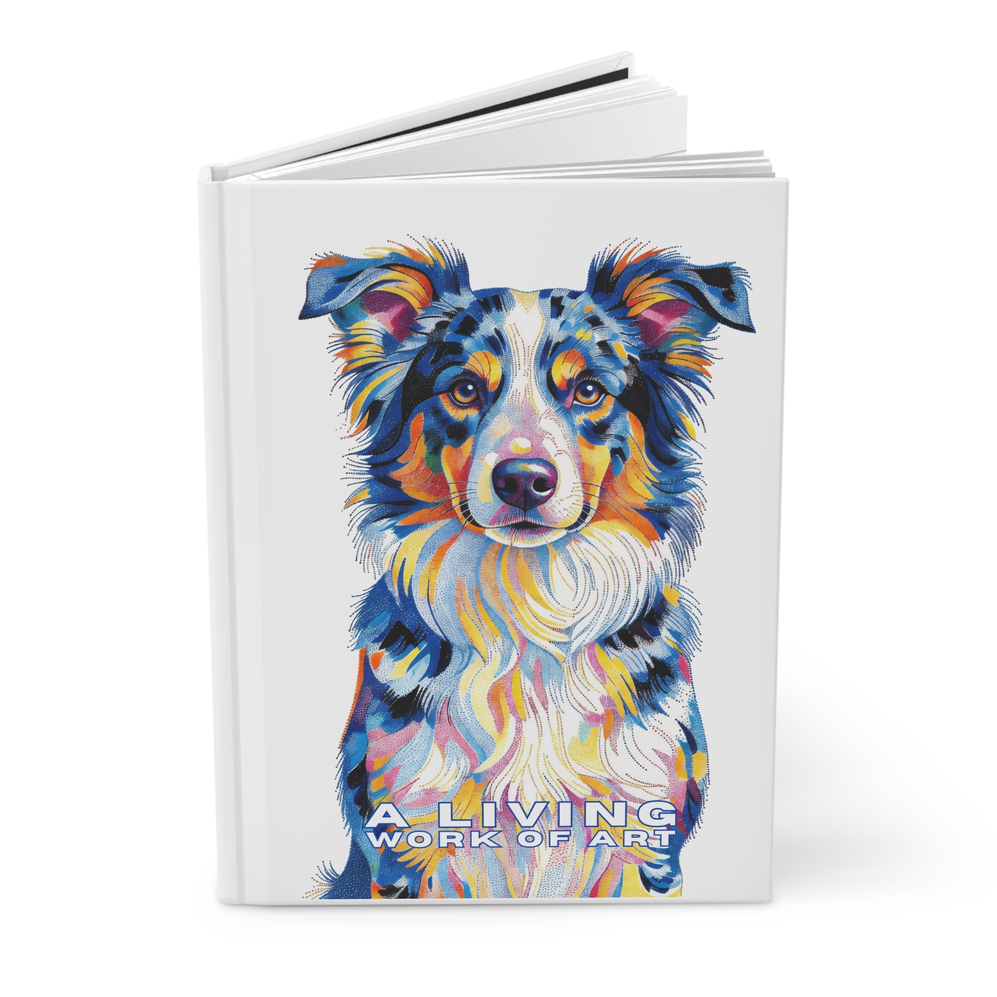 Australian Shepherd Notebook | Living Work of Art Collection | Pointillism Style