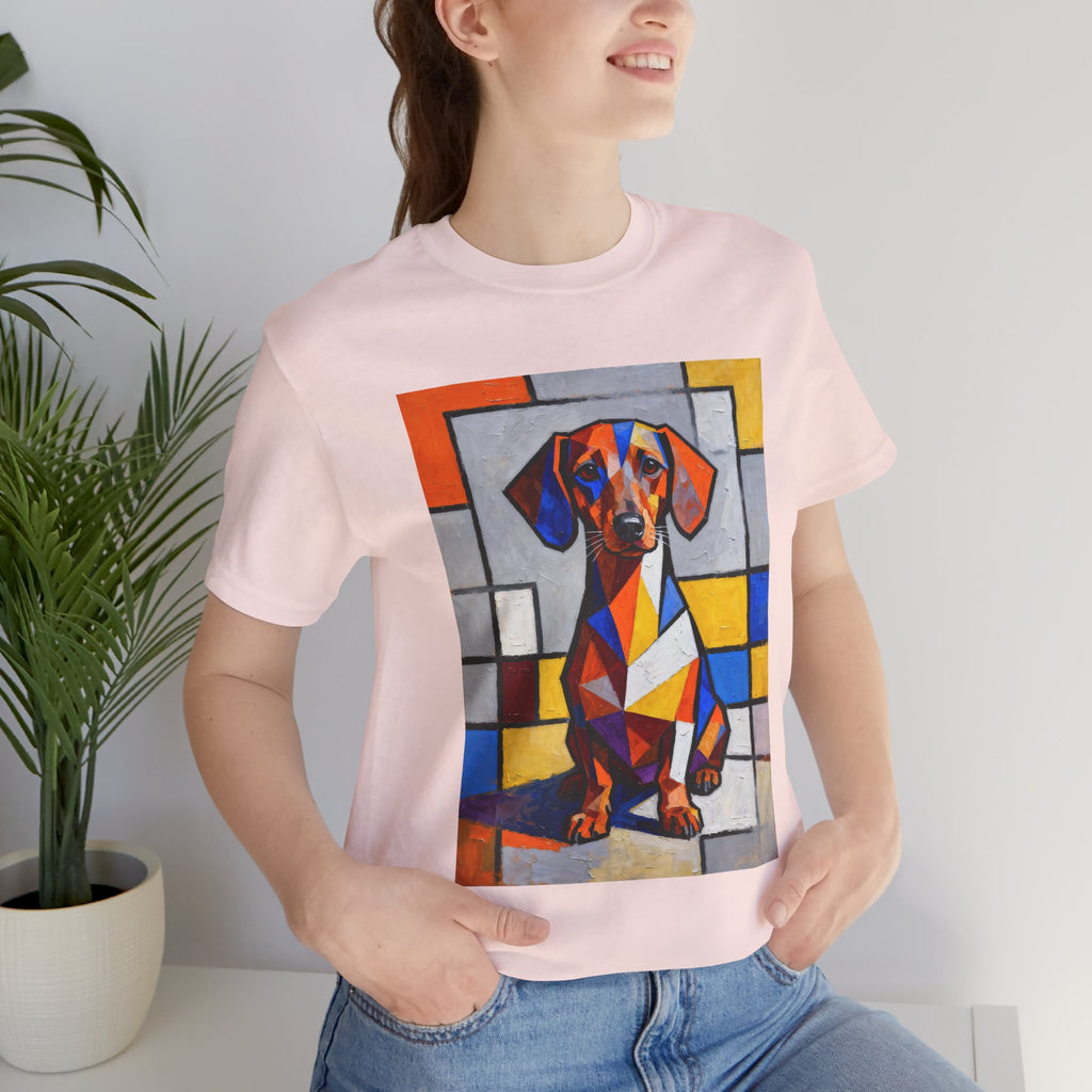 Dachshund T Shirt | Living Work of Art Collection | Cubist Style