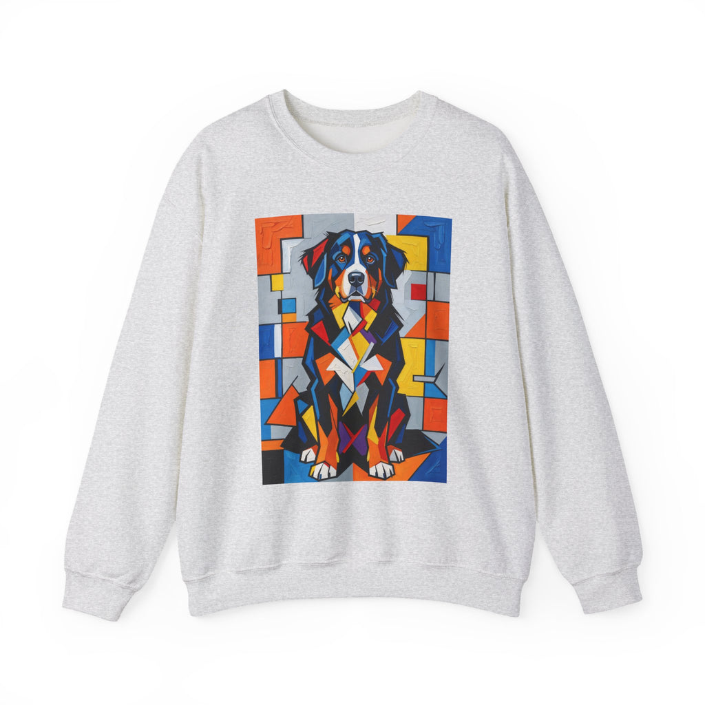 Bernese Mountain Dog Sweatshirt | Living Work of Art Collection | Cubist Style