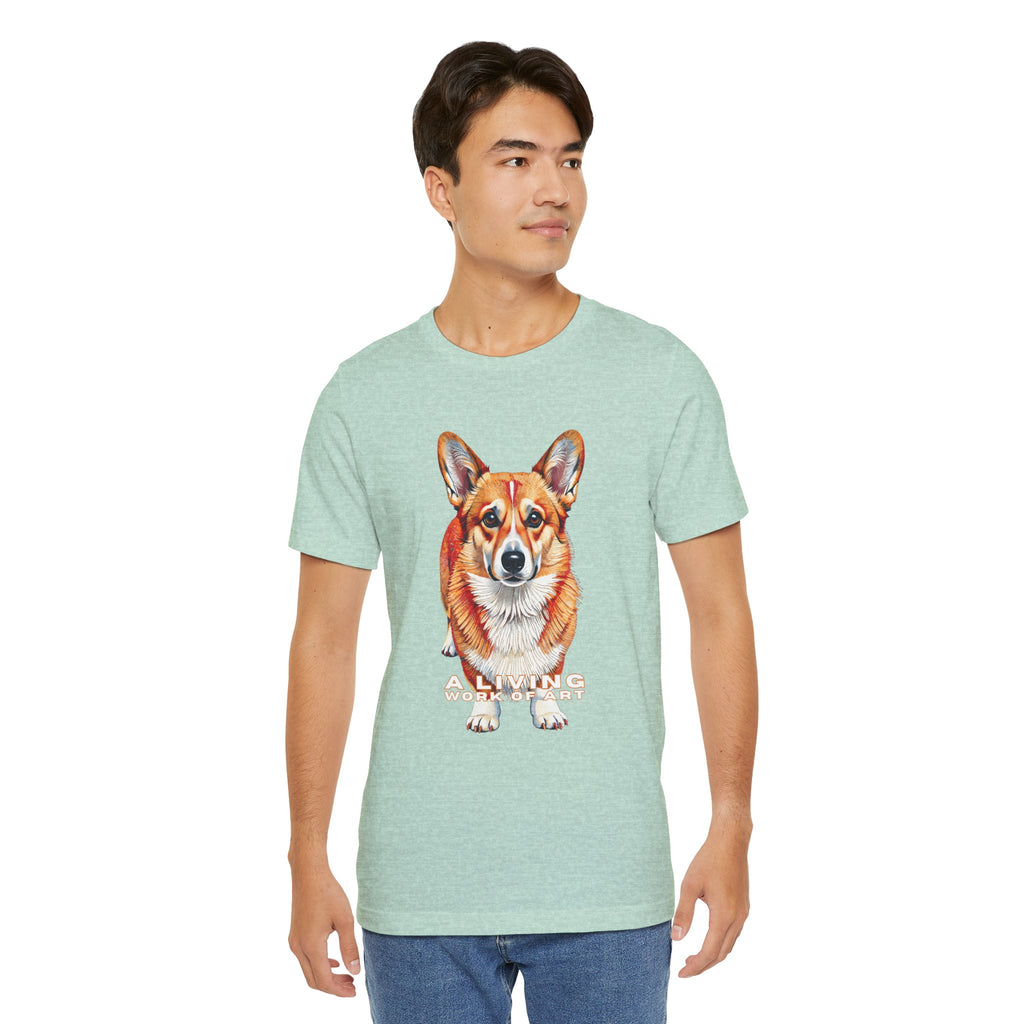 Corgi T Shirt | Living Work of Art Collection | Pointillism Style