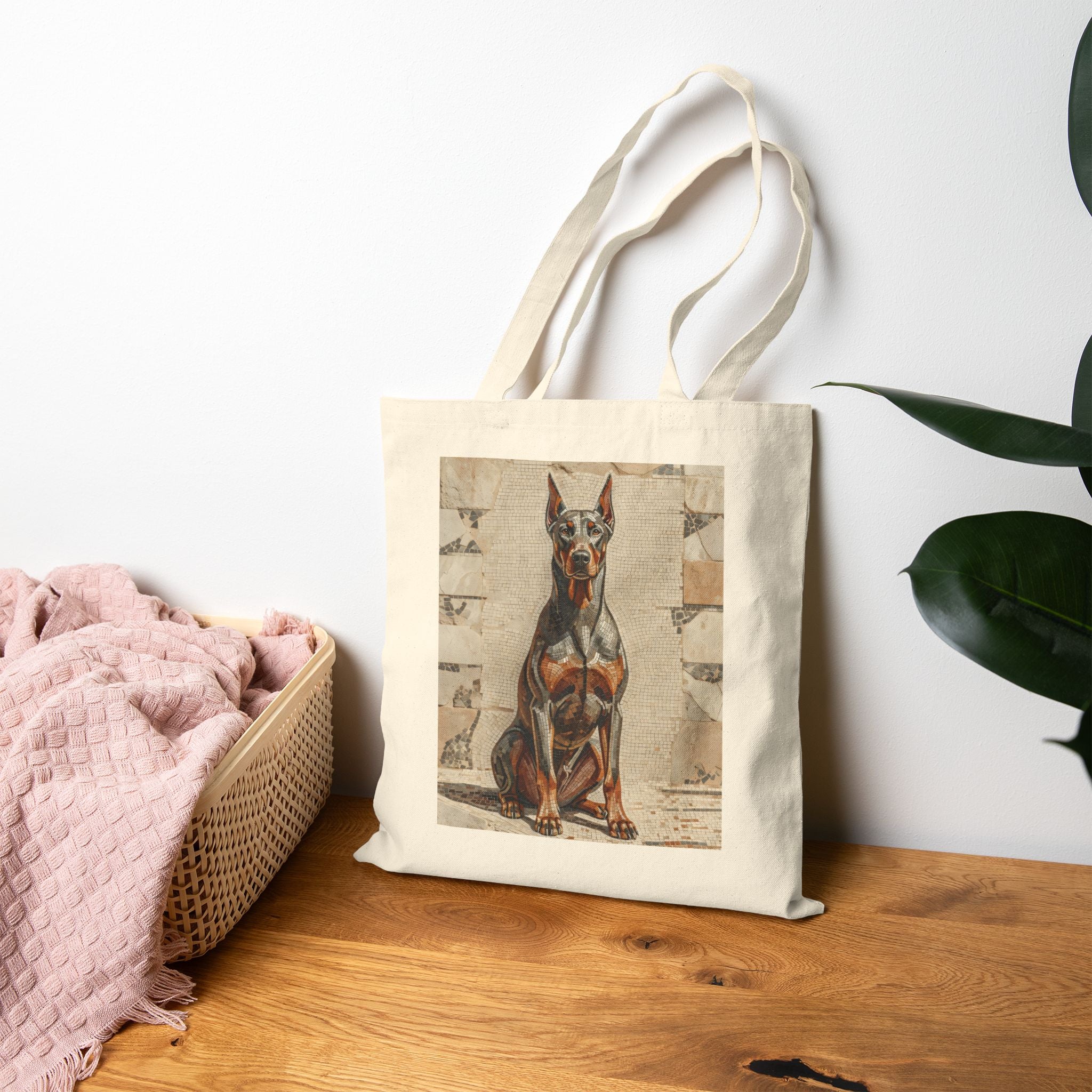 Doberman Pinscher Tote Bag | Living Work of Art Collection | Mosaic Style