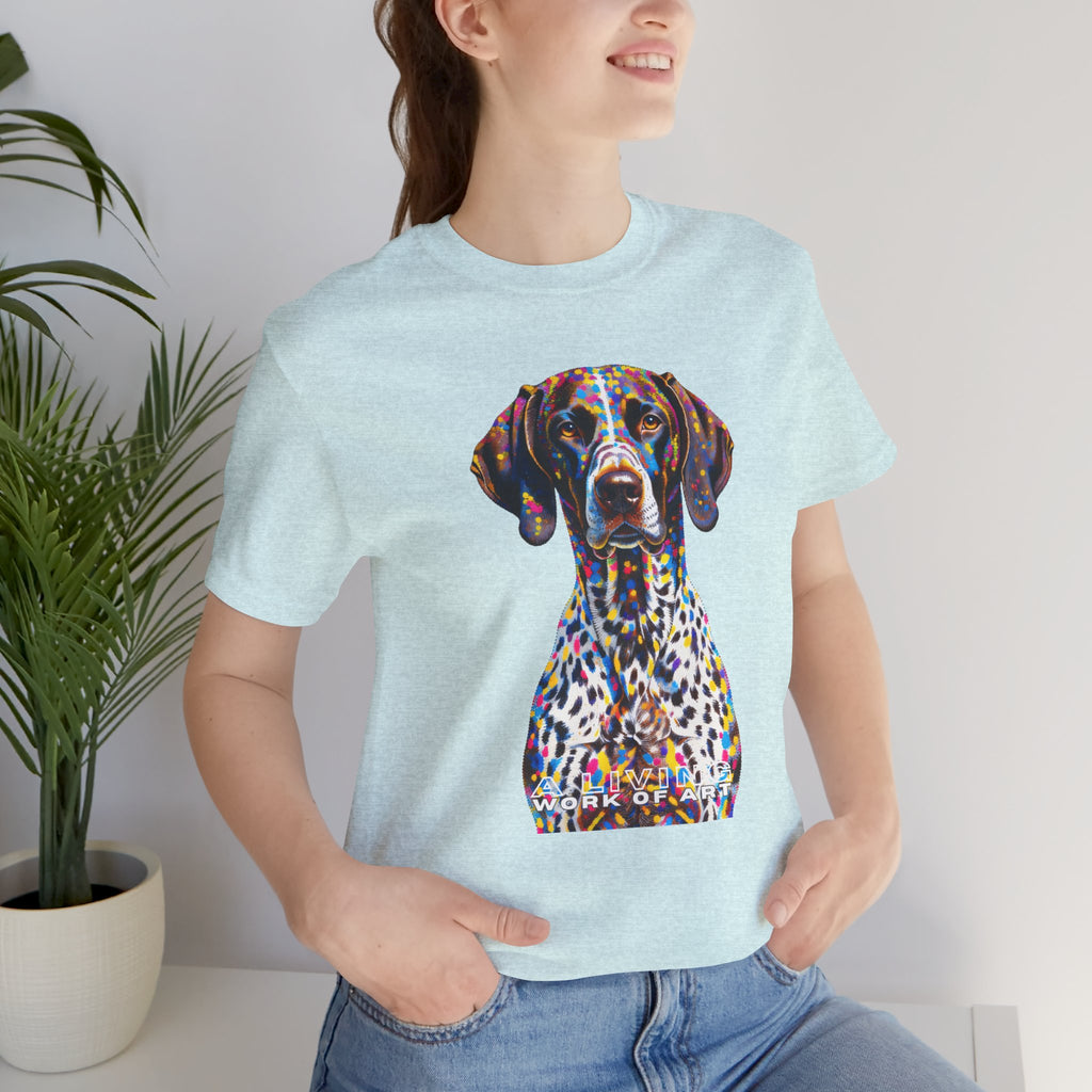 German Shorthaired Pointer T Shirt | Living Work of Art Collection | Pointillism Style