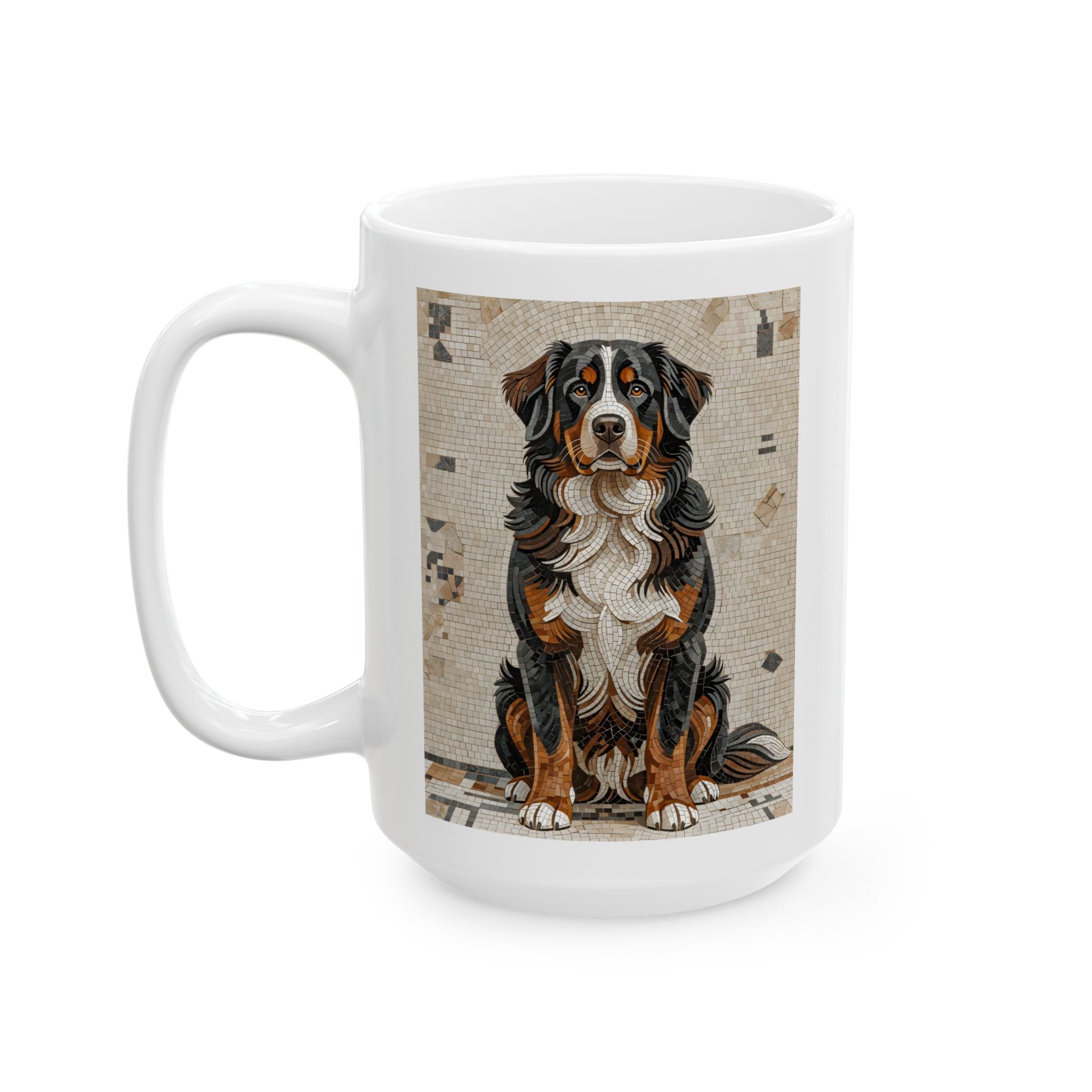 Bernese Mountain Dog Coffee Mug | Living Work of Art Collection | Mosaic Style