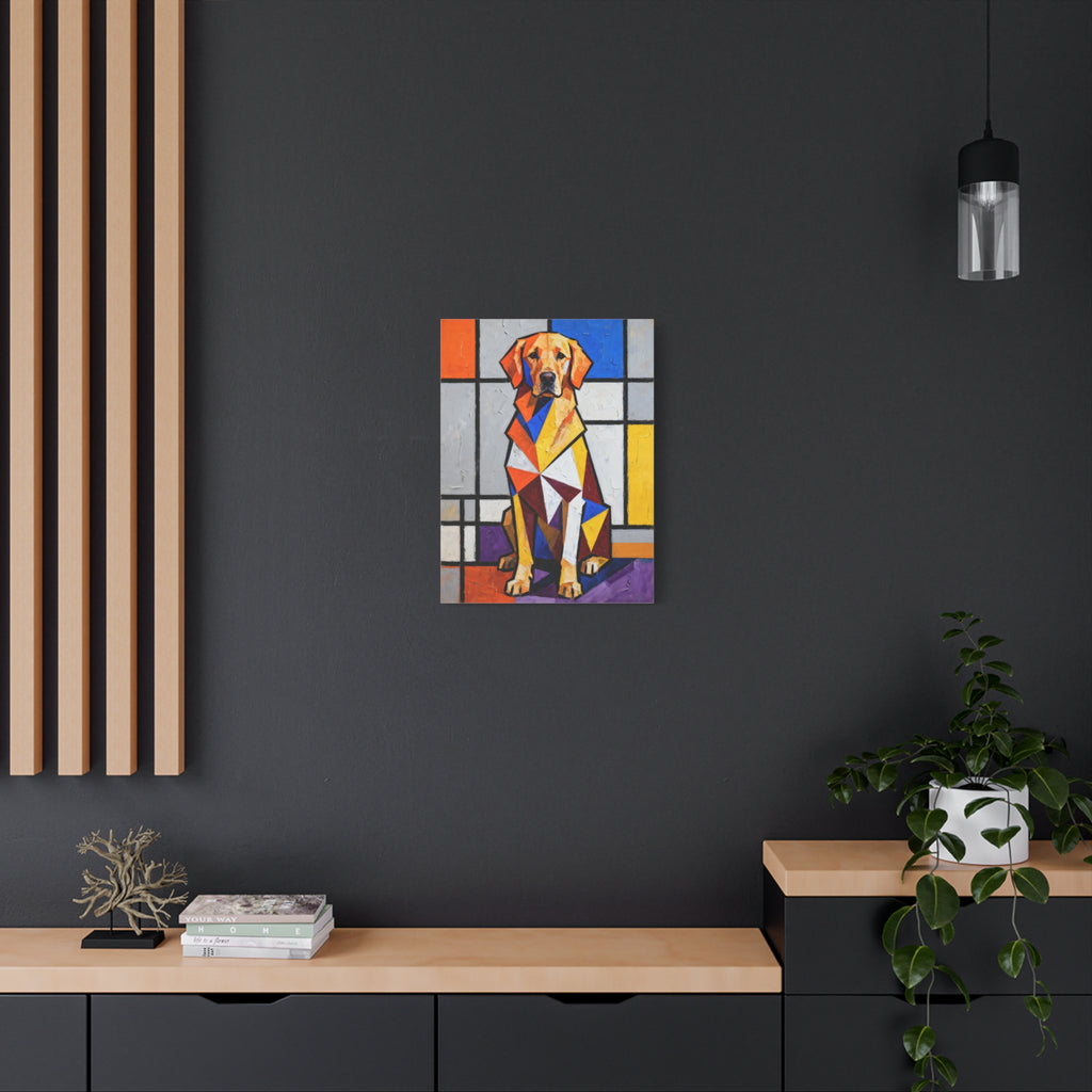 Golden Retriever Canvas Wall Art | Living Work of Art Collection | Cubist Style Print