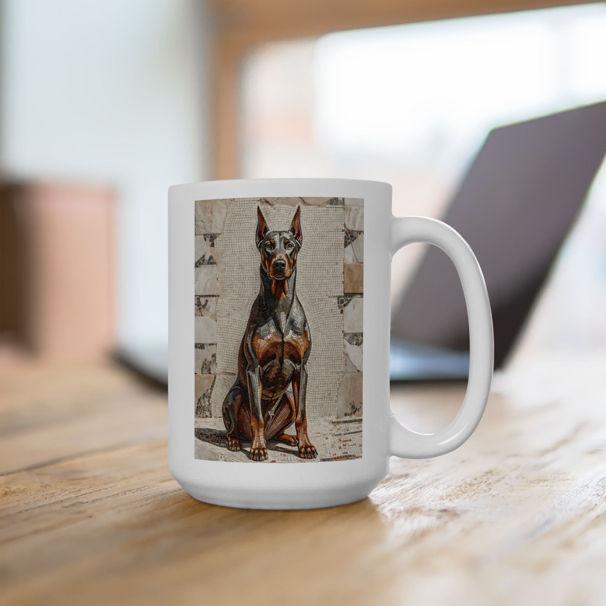 Doberman Pinscher Coffee Mug | Living Work of Art Collection | Mosaic Style