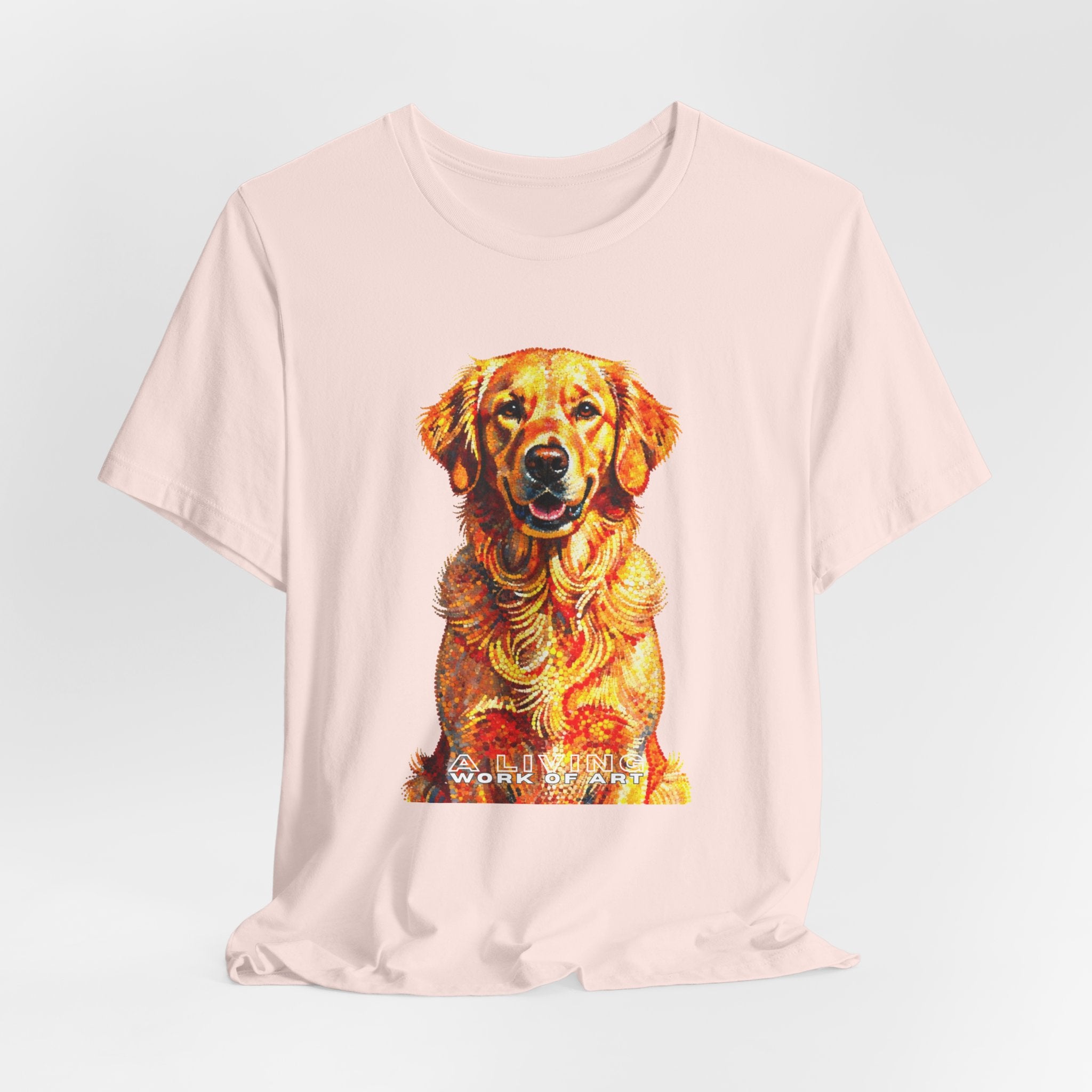 Golden Retriever Pointer T Shirt | Living Work of Art Collection | Pointillism Style
