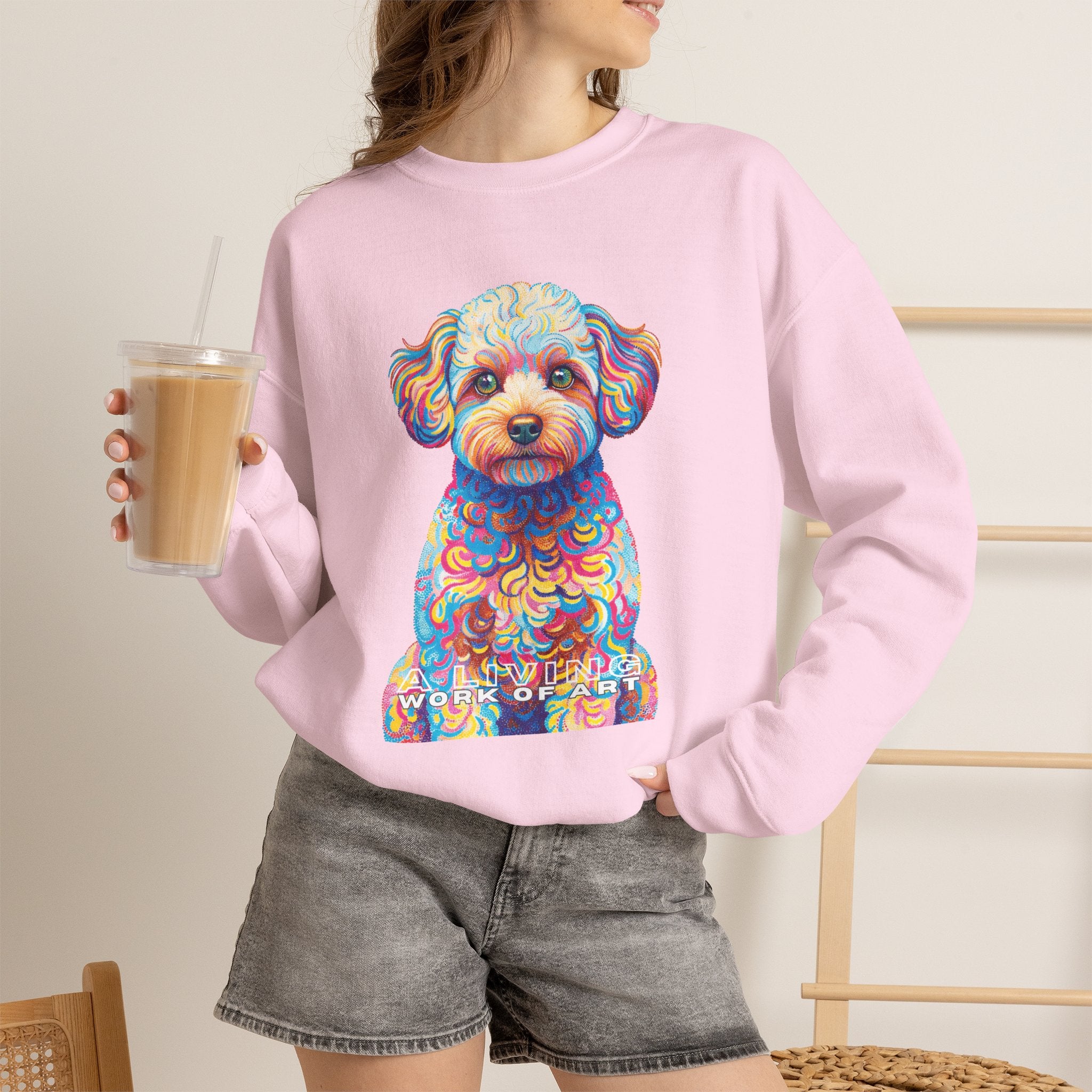 Maltipoo Sweatshirt | Living Work of Art Collection | Pointillism Style