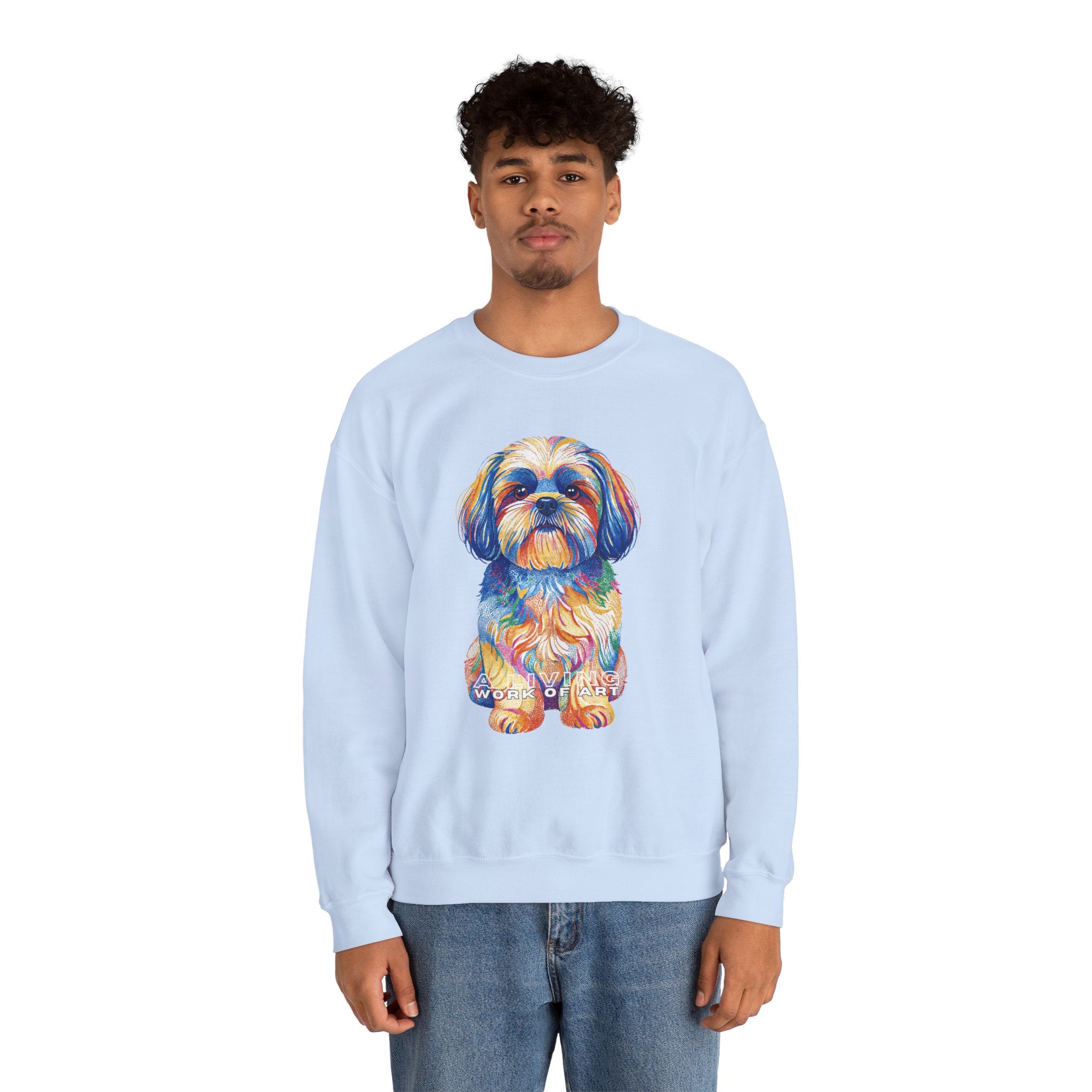 Shih Tzu Sweatshirt | Living Work of Art Collection | Pointillism Style