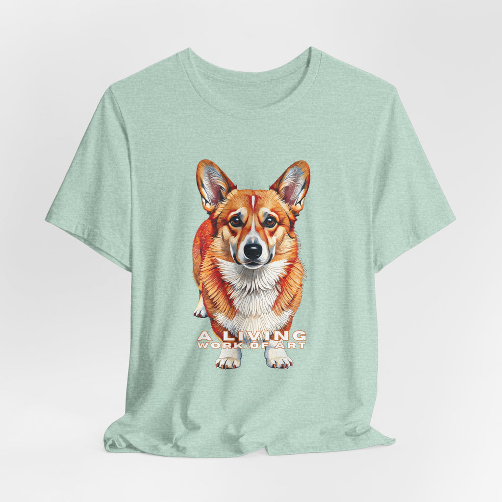 Corgi T Shirt | Living Work of Art Collection | Pointillism Style