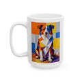 Australian Shepherd Coffee Mug | Living Work of Art Collection | Cubist Style