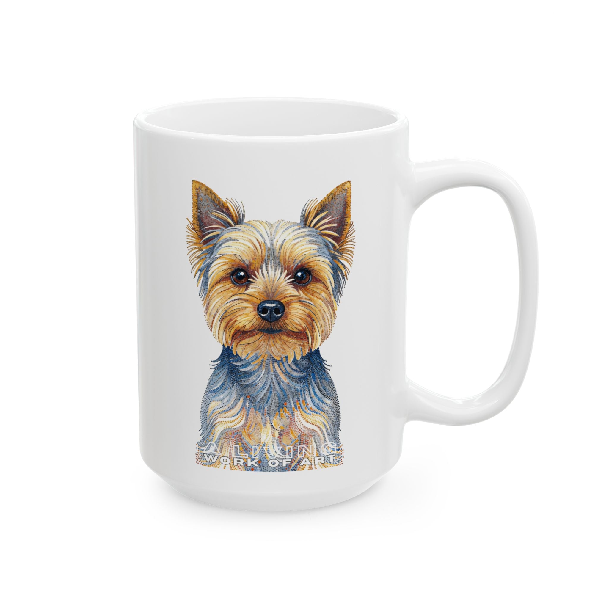 Yorkshire Terrier Coffee Mug | Living Work of Art Collection | Pointillism Style