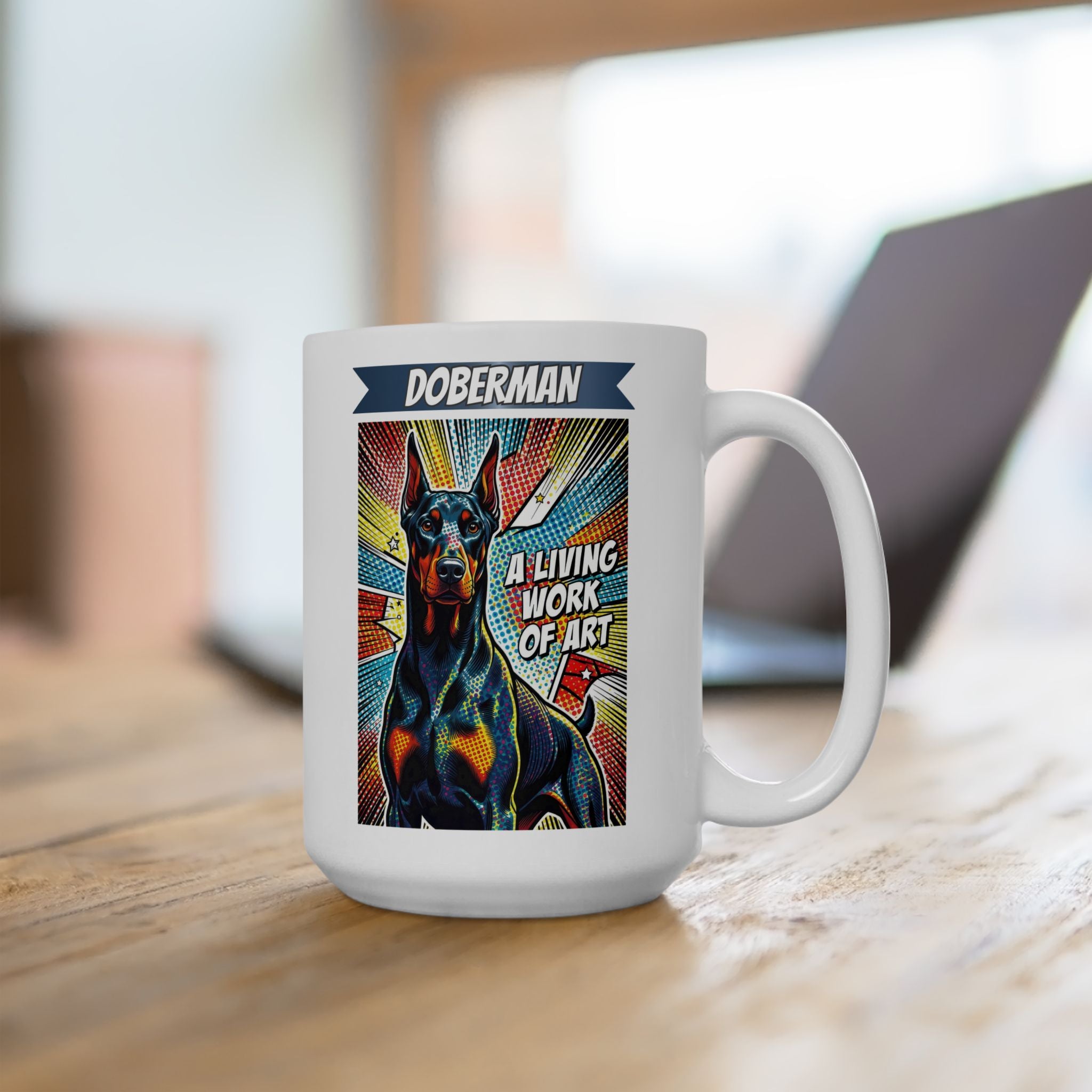 Doberman Pinscher Coffee Mug | Living Work of Art Collection | Pop Art