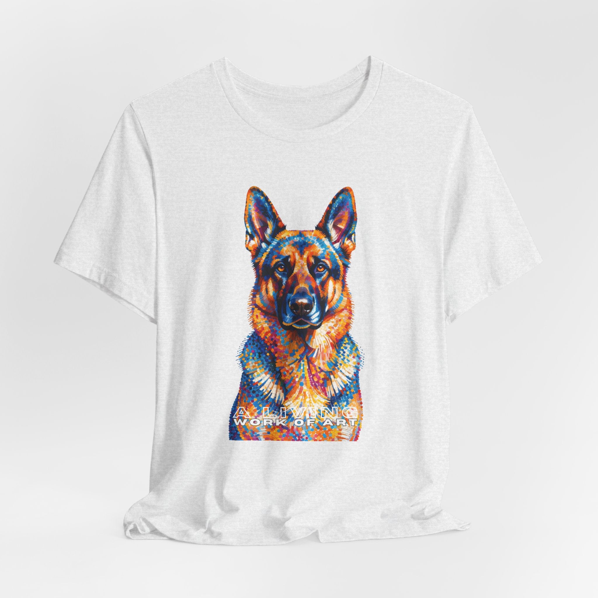 German Shepherd T Shirt | Living Work of Art Collection | Pointillism Style