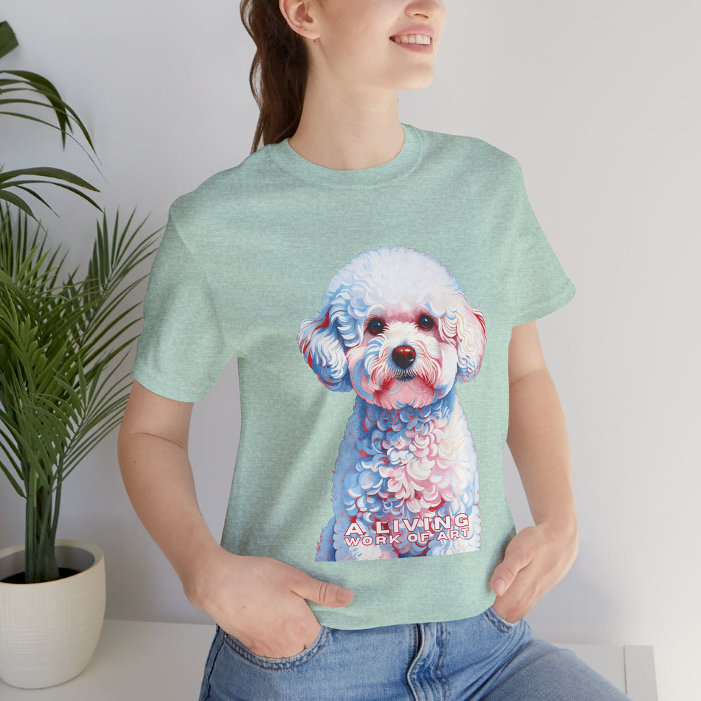 Bichon Frise T Shirt | Living Work of Art Collection | Pointillism Style