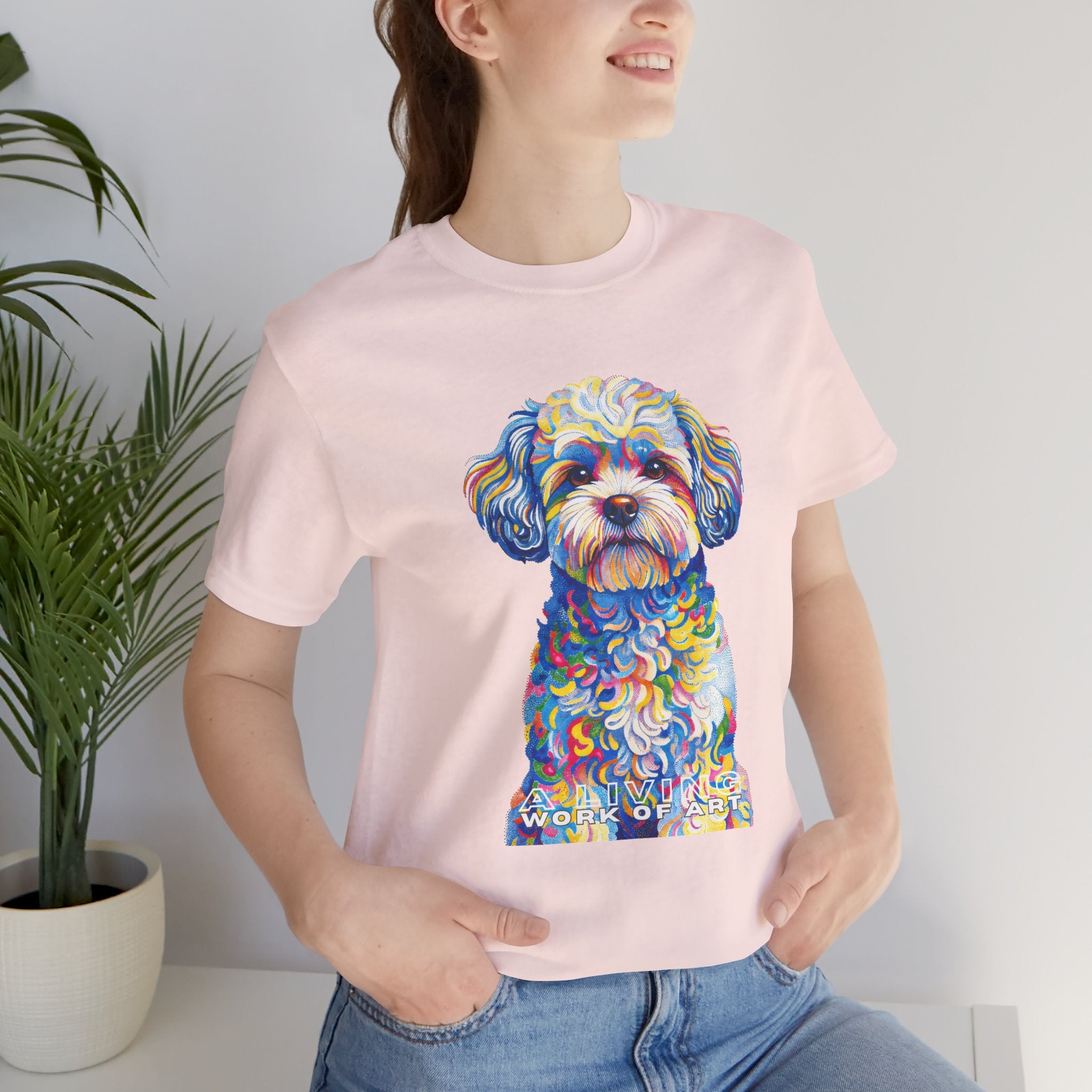 Shih-Poo T Shirt | Living Work of Art Collection | Pointillism Style